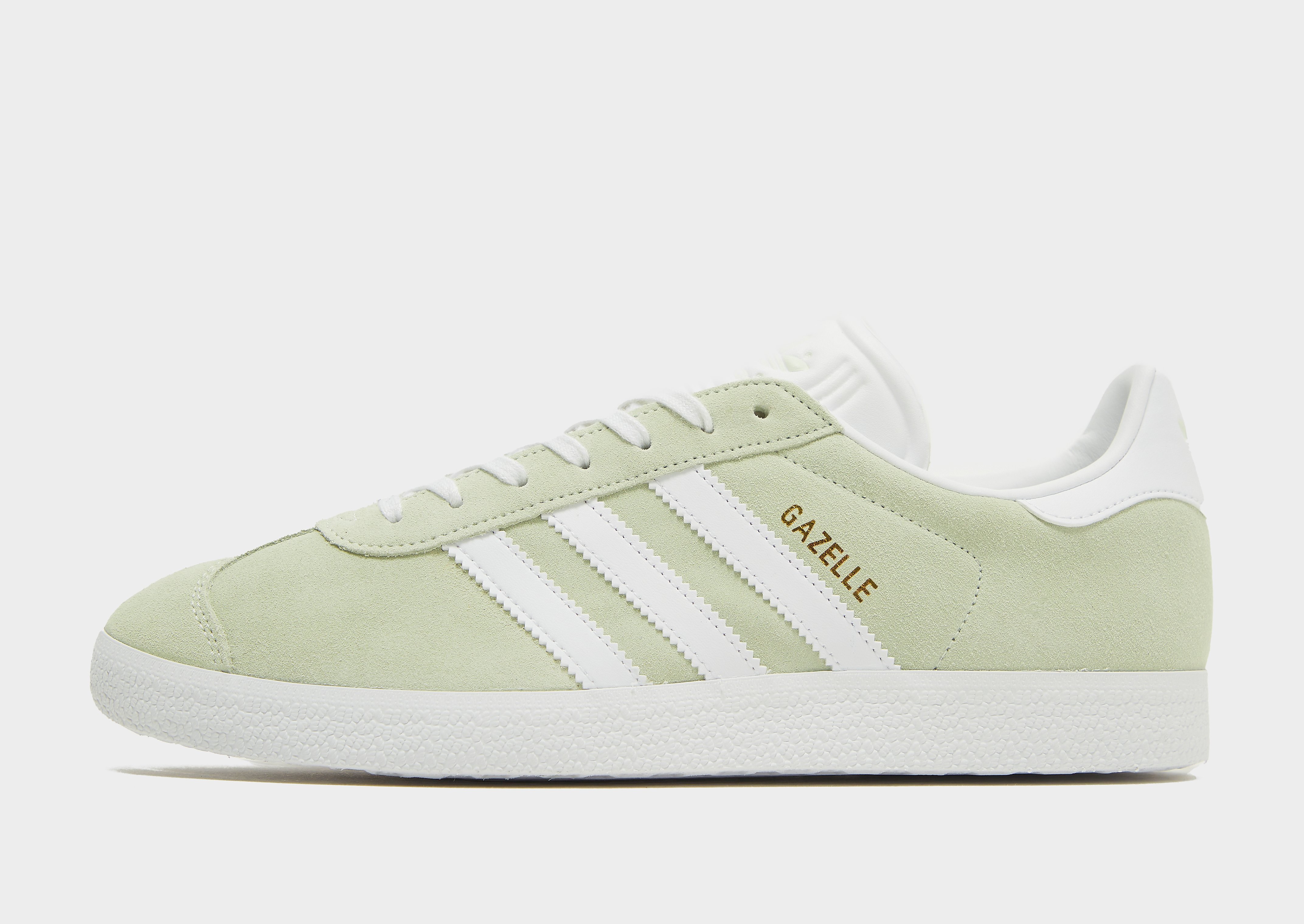 

adidas Originals Gazelle - Linen Green / Cloud White / Gold Metallic - Mens, Linen Green / Cloud White / Gold Metallic