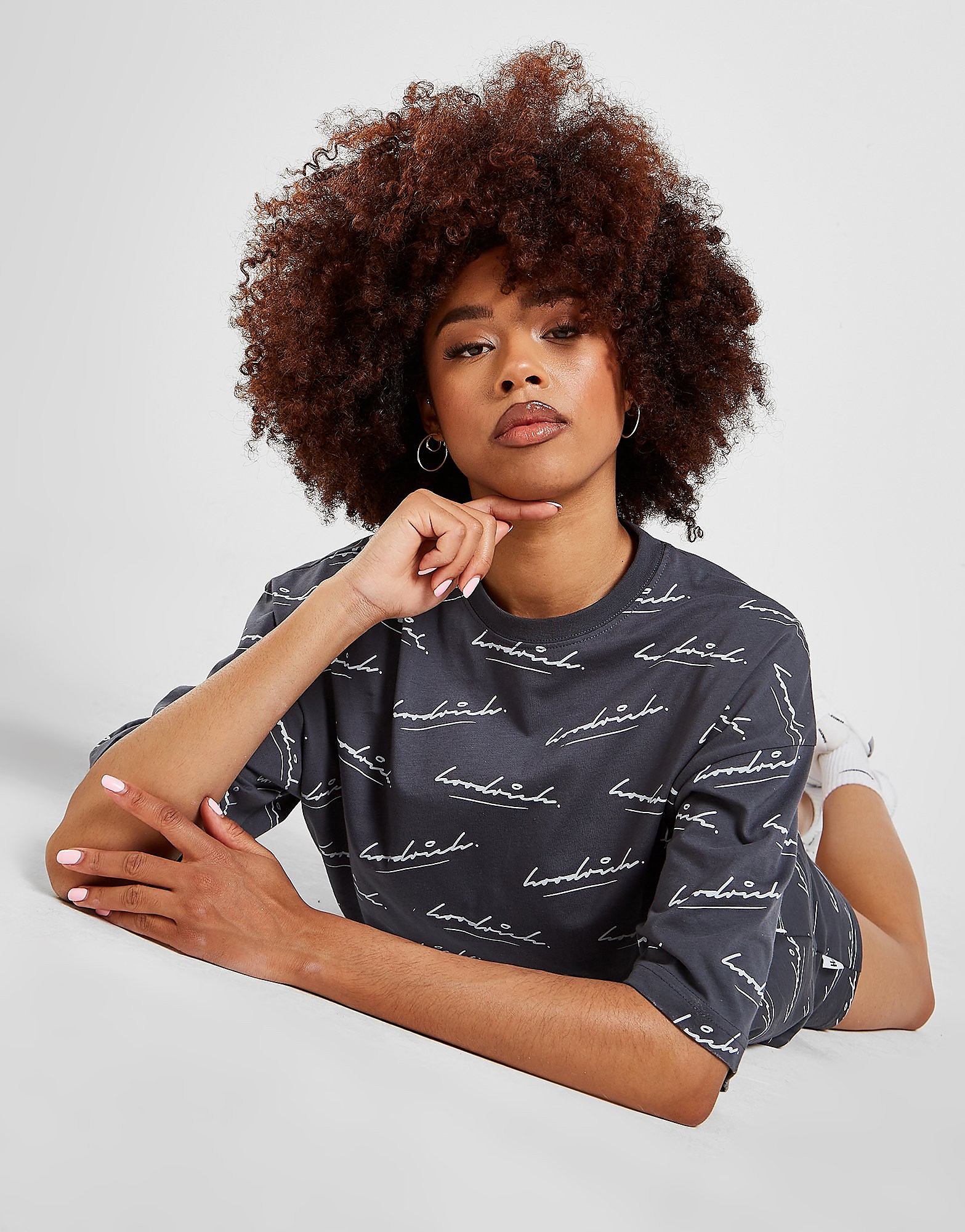 

Hoodrich Base All Over Print Boyfriend T-Shirt - Grey - Womens, Grey