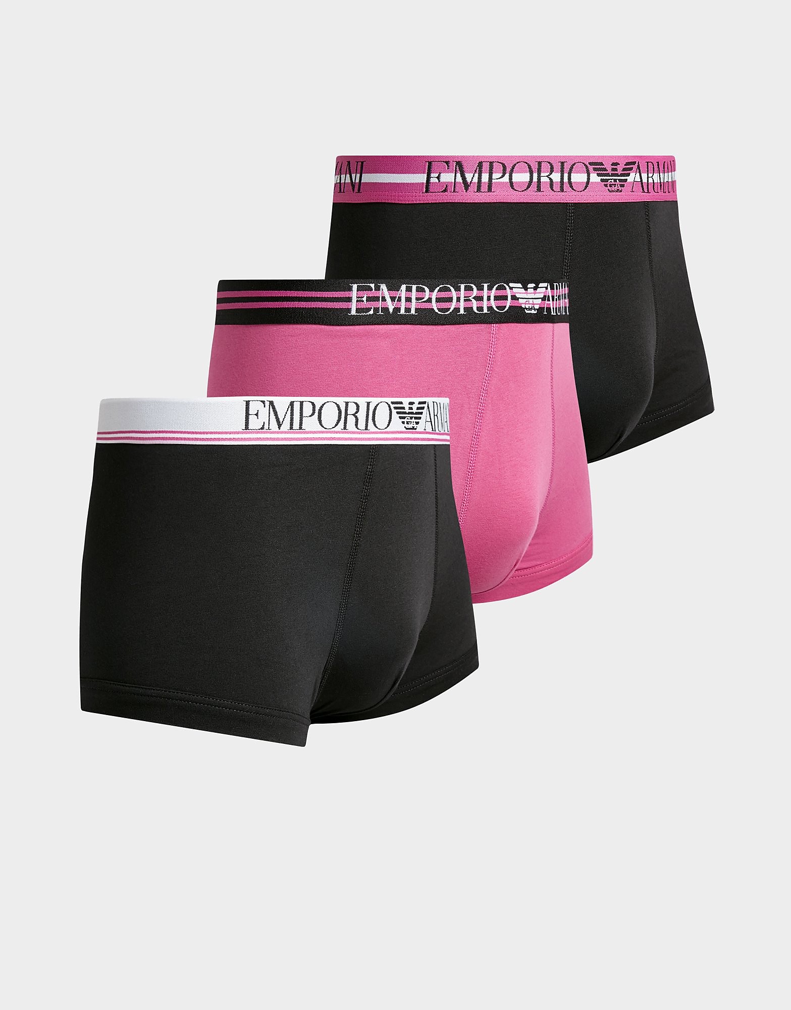 

Emporio Armani 3-Pack Boxer Shorts - Black/Pink - Mens, Black/Pink