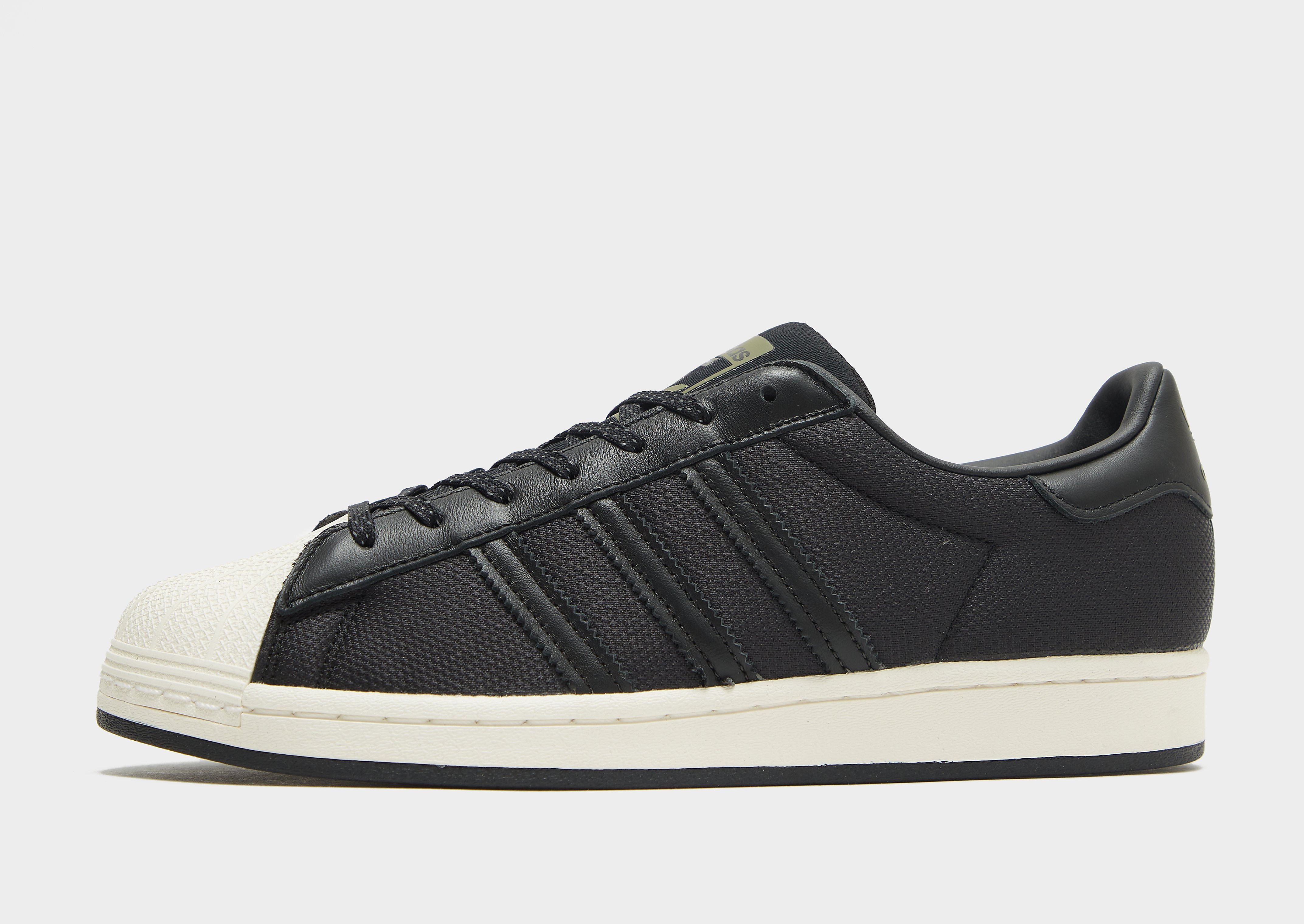 

adidas Originals Superstar - Core Black / Focus Olive / Cloud White - Mens, Core Black / Focus Olive / Cloud White