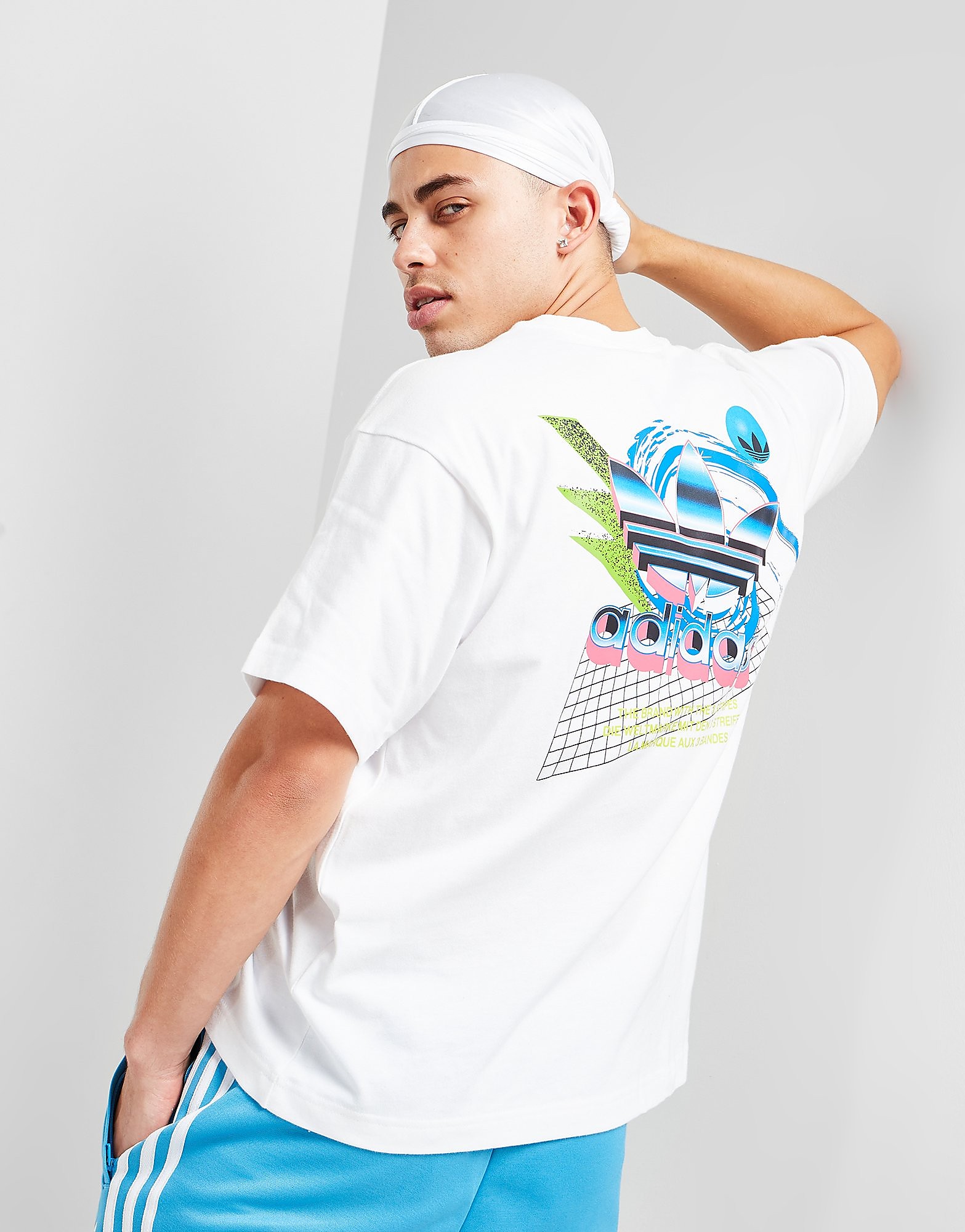 adidas Originals Retro Back Graphic T-Shirt - Only at JD - White - Mens, White