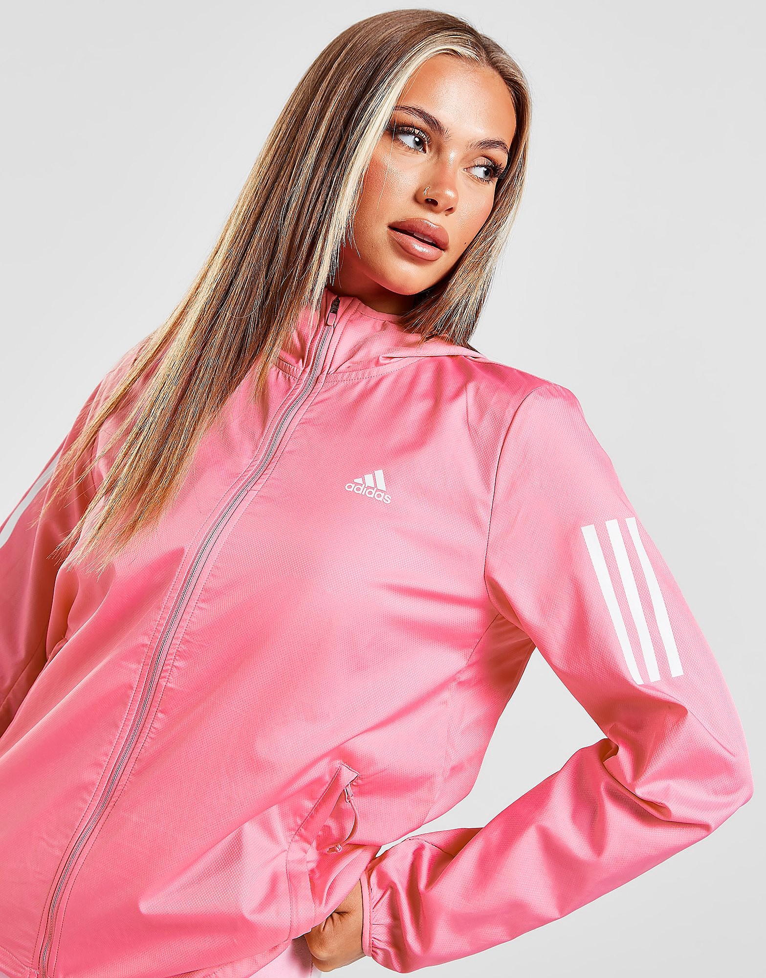 

adidas Own The Run Woven Jacket - Pink - Womens, Pink