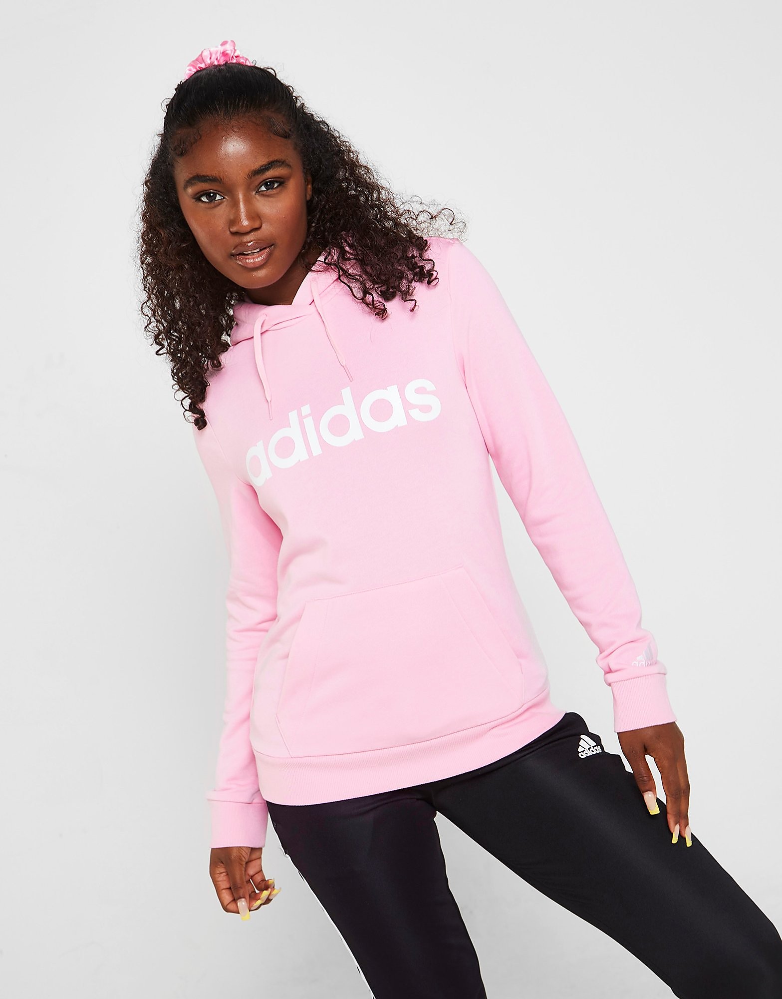 

adidas Core Linear Logo Overhead Hoodie - Pink - Womens, Pink