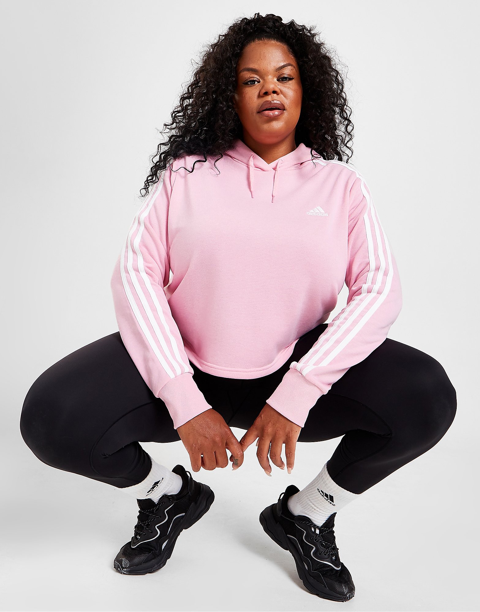 

adidas Core Crop Plus Size Hoodie - Pink - Womens, Pink