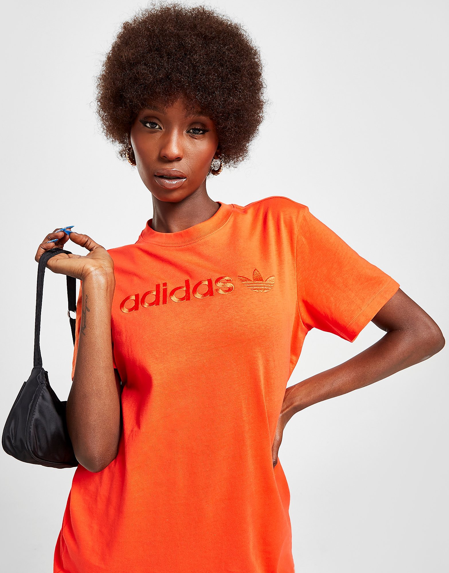 

adidas Originals Embroidered Boyfriend T-Shirt - Orange - Womens, Orange