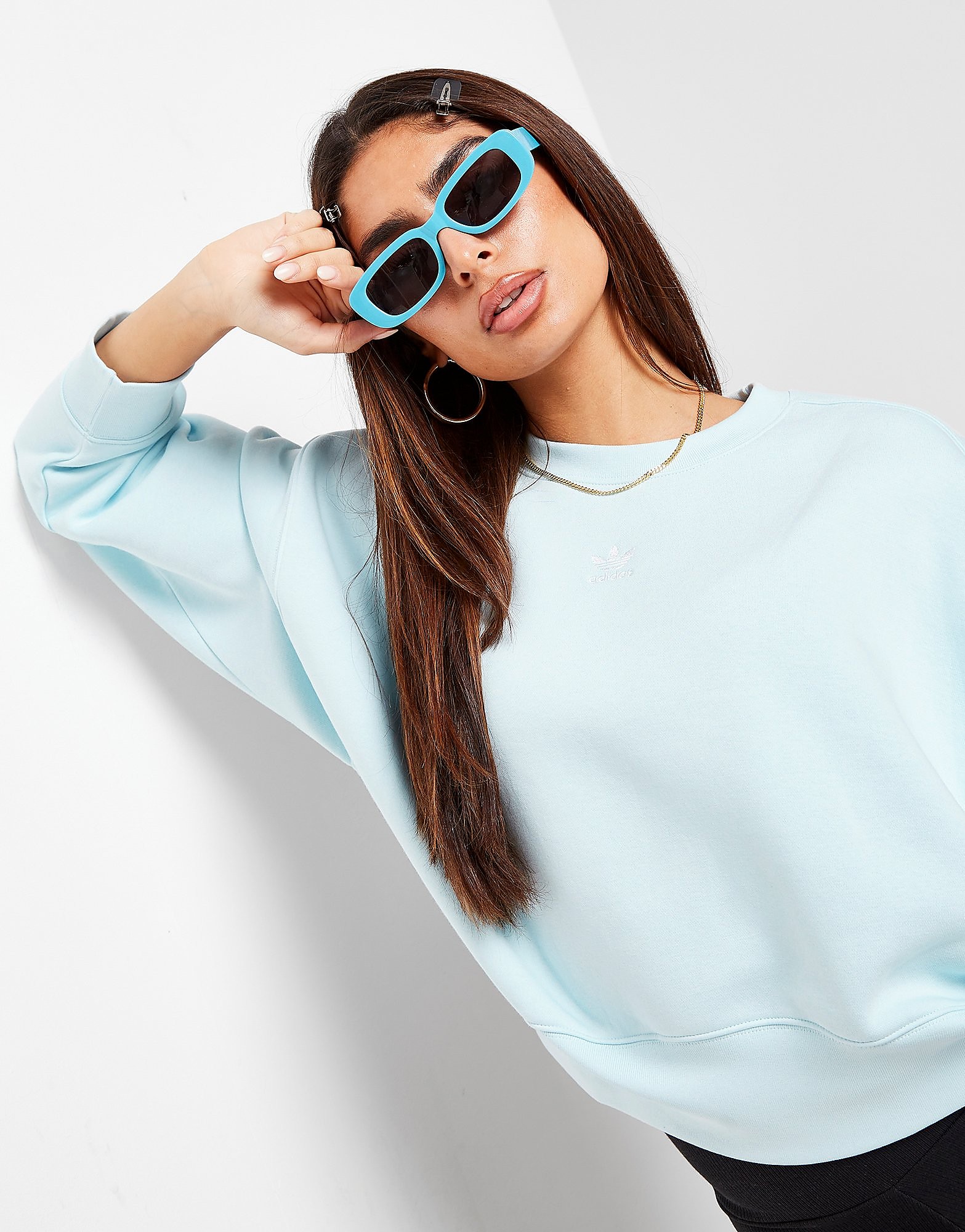 

adidas Originals Essential Crew Sweatshirt - Almost Blue - Womens, Almost Blue