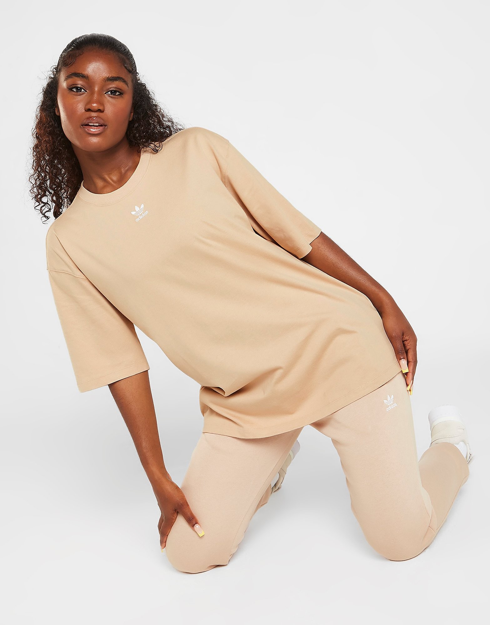 

adidas Originals Essential Trefoil Boyfriend T-Shirt - Magic Beige - Womens, Magic Beige