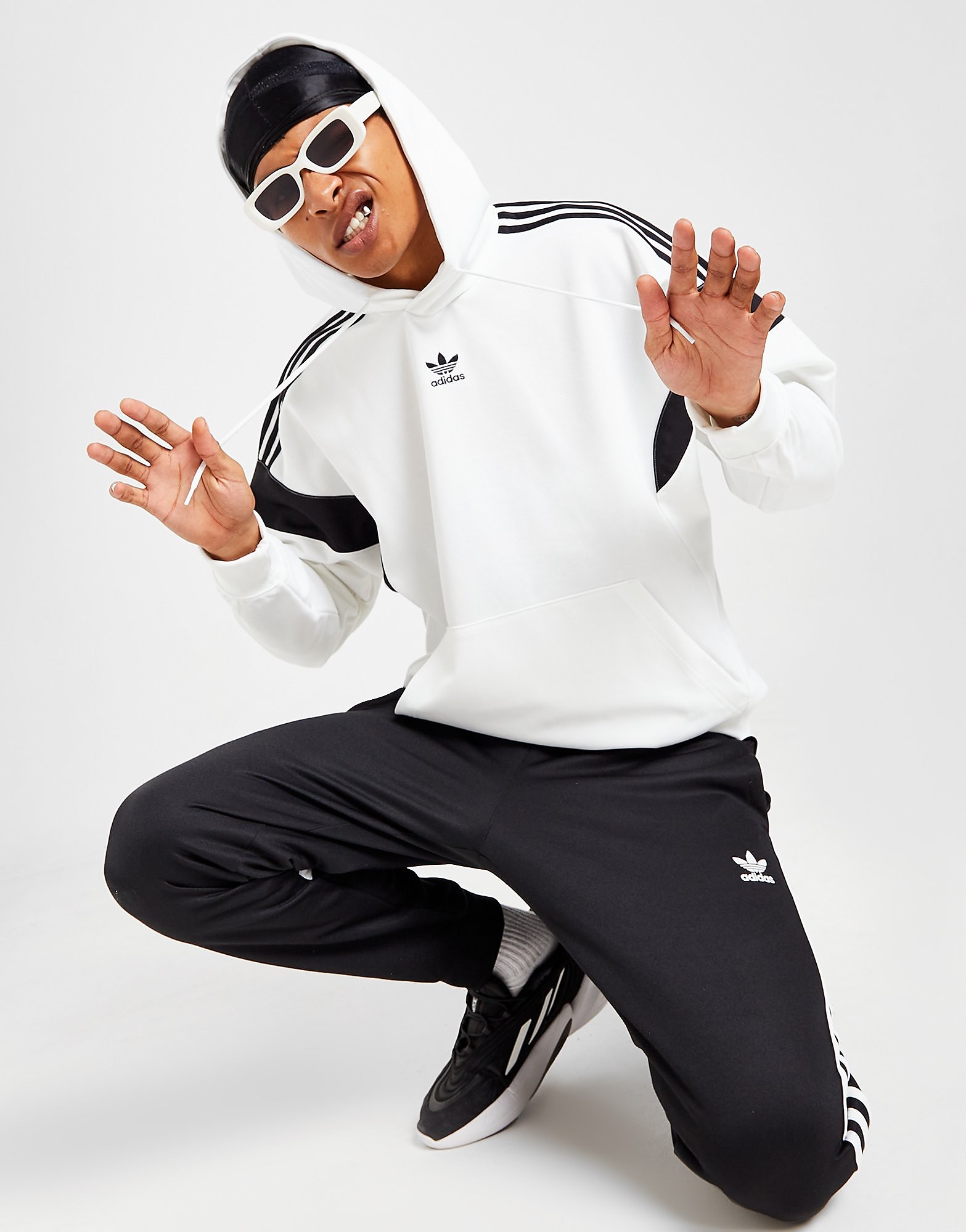 

adidas Originals Challenger Hoodie - Only at JD - White / Black - Mens, White / Black