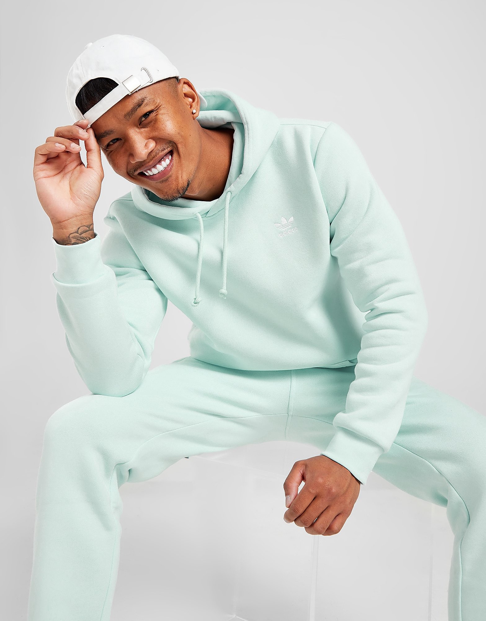 adidas Originals Trefoil Essential Hoodie - Almost Blue - Mens, Almost Blue