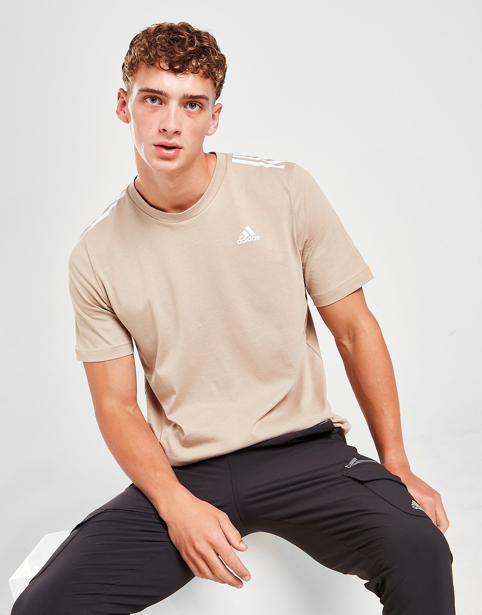 

adidas Badge of Sport 3-Stripes T-Shirt - Only at JD - BEIGE/STONE - Mens, BEIGE/STONE