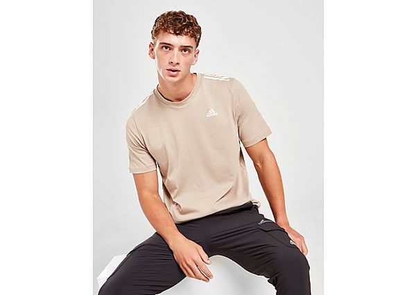 Adidas Badge of Sport 3-Stripes T-Shirt - Only at JD - BEIGE/STONE - Mens, BEIGE/STONE