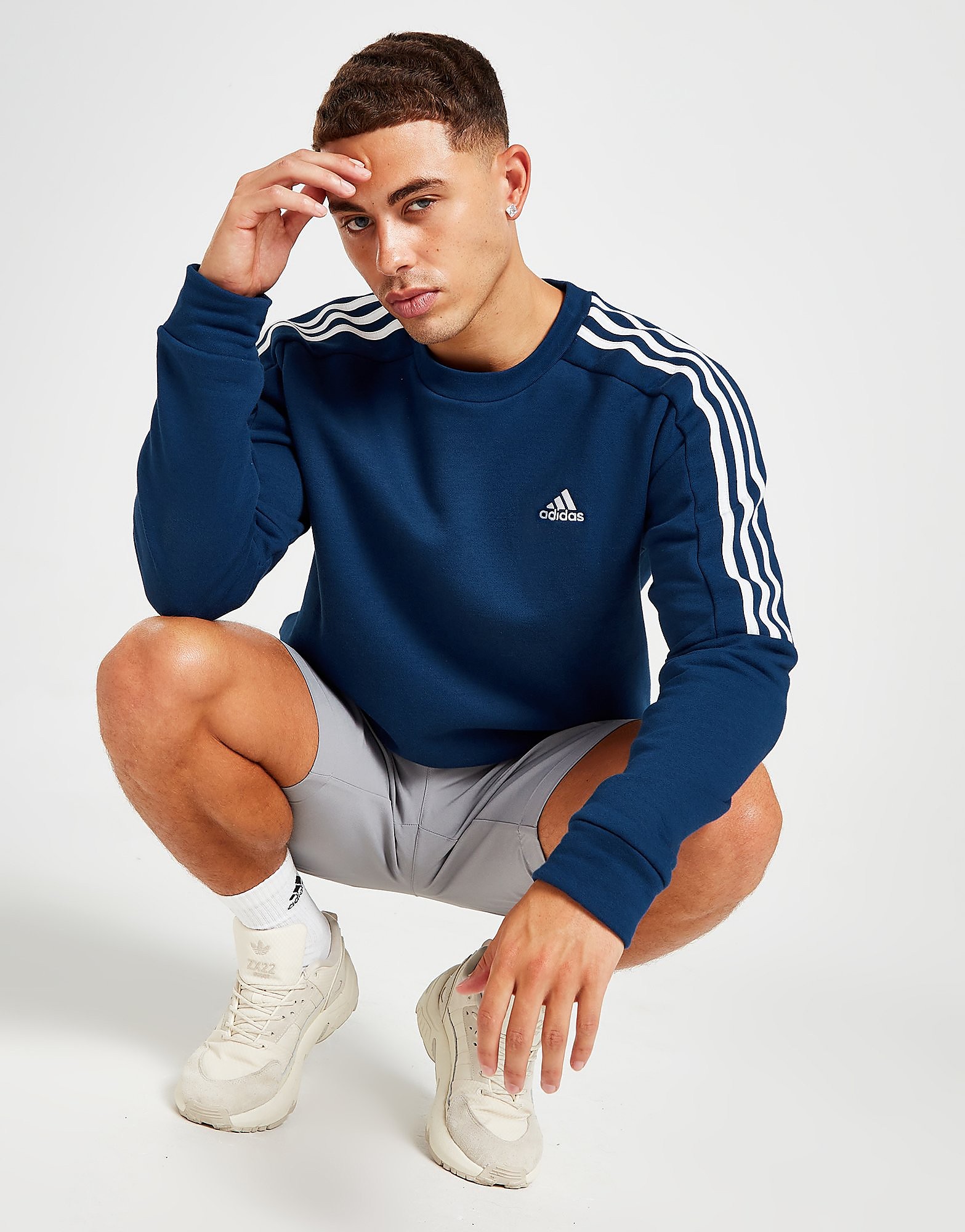 

adidas Energize Crew Sweatshirt - Only at JD - Blue/Blue - Mens, Blue/Blue