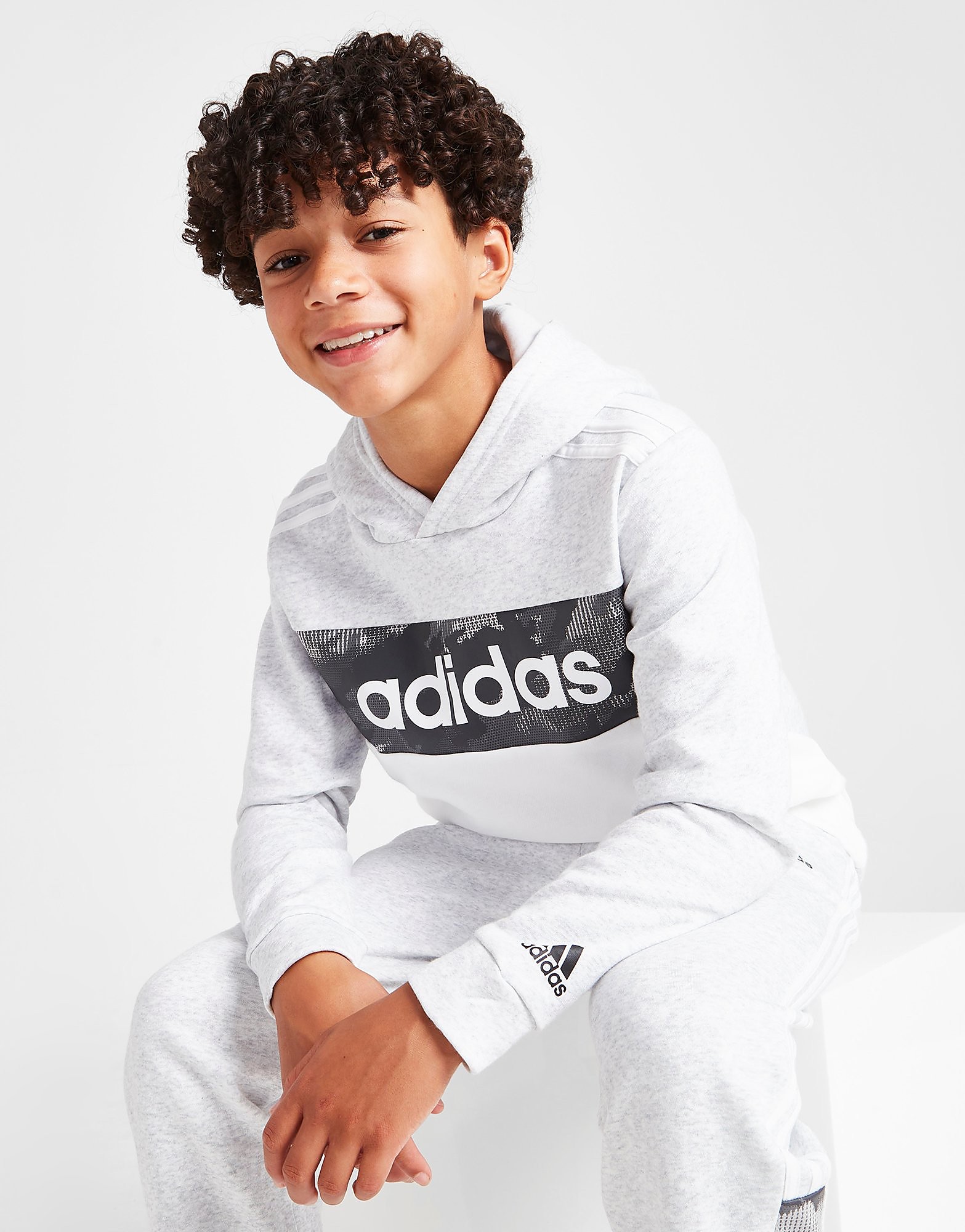 

adidas Colour Block Camo Hoodie Junior - Only at JD - Grey - Kids, Grey
