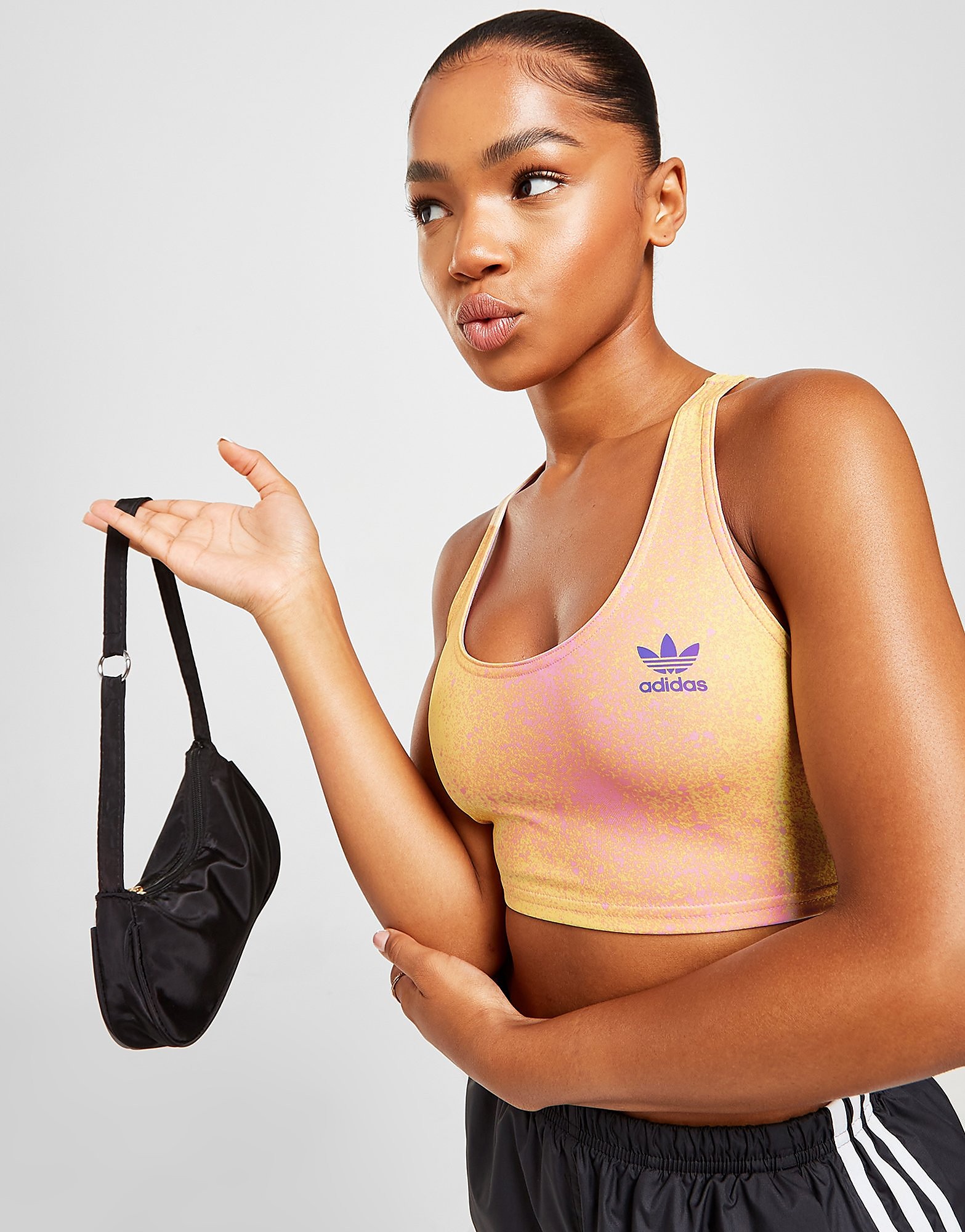 

adidas Originals Beach All Over Print Sports Bralette - Bliss Lilac / Almost Yellow - Womens, Bliss Lilac / Almost Yellow