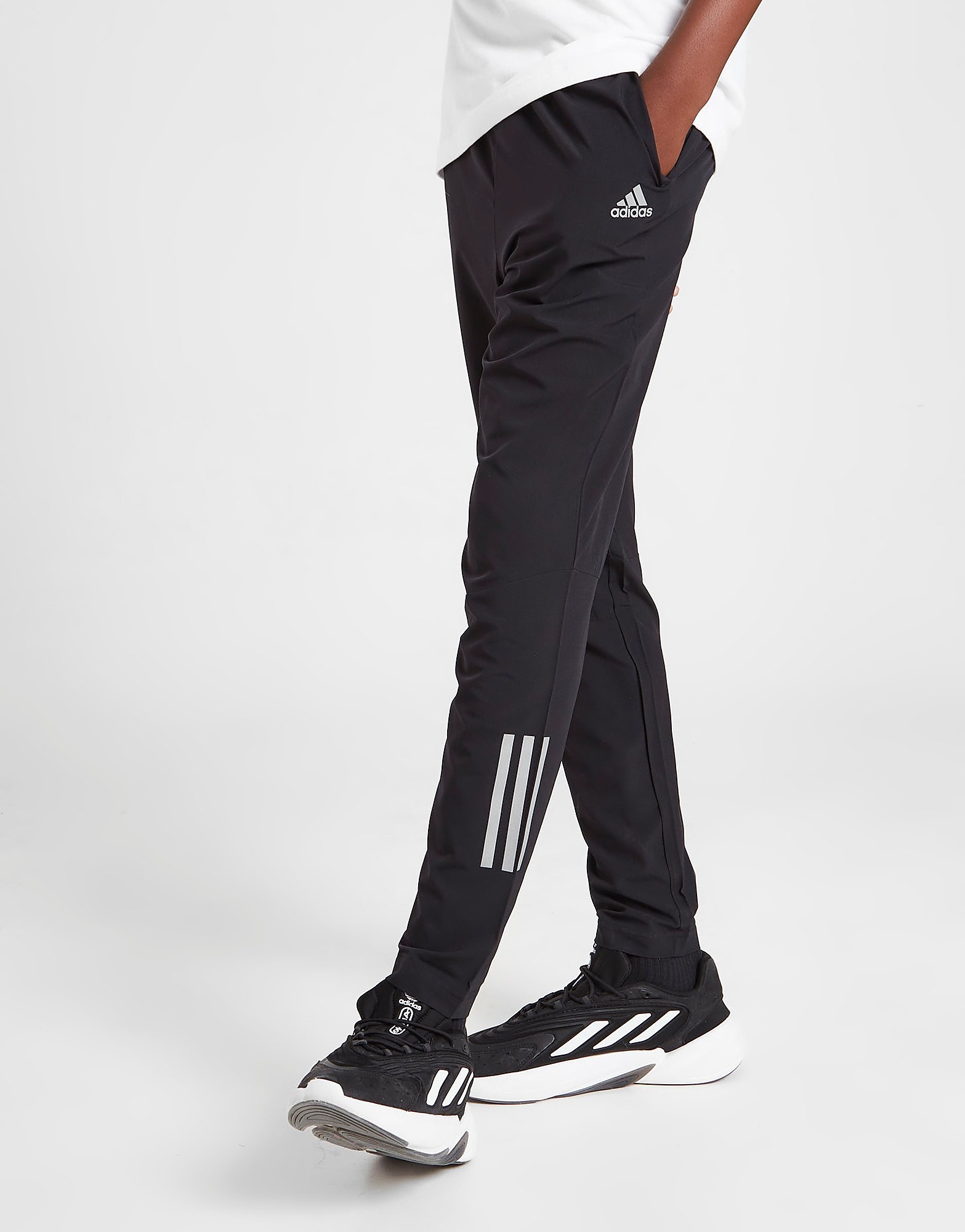 

adidas Woven Run Track Pants Junior - Black / Impact Yellow - Kids, Black / Impact Yellow