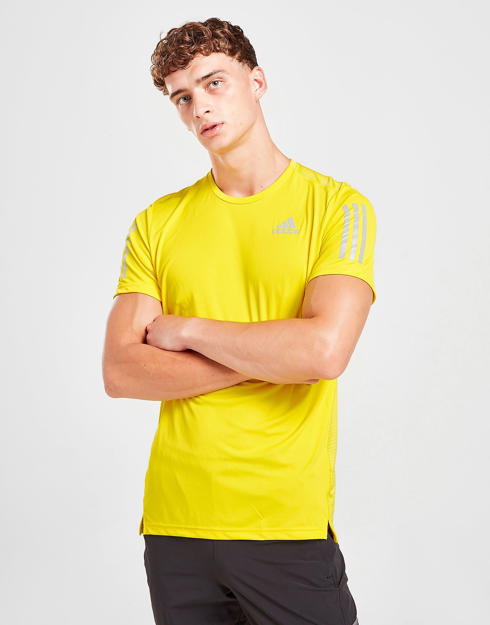 

adidas Own The Run T-Shirt - Yellow - Mens, Yellow