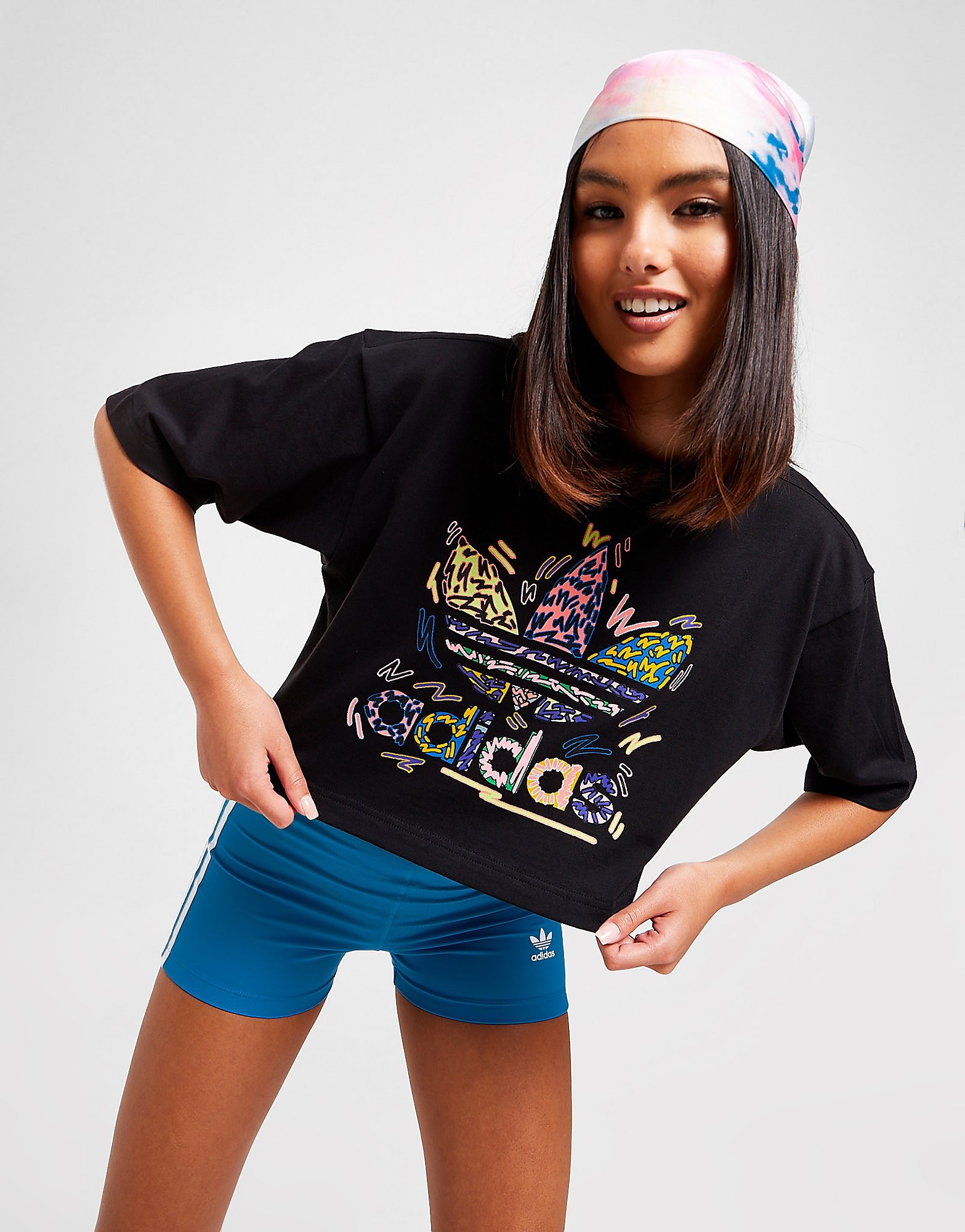 

adidas Originals Love Unites Crop T-Shirt - Black / Multicolor - Womens, Black / Multicolor