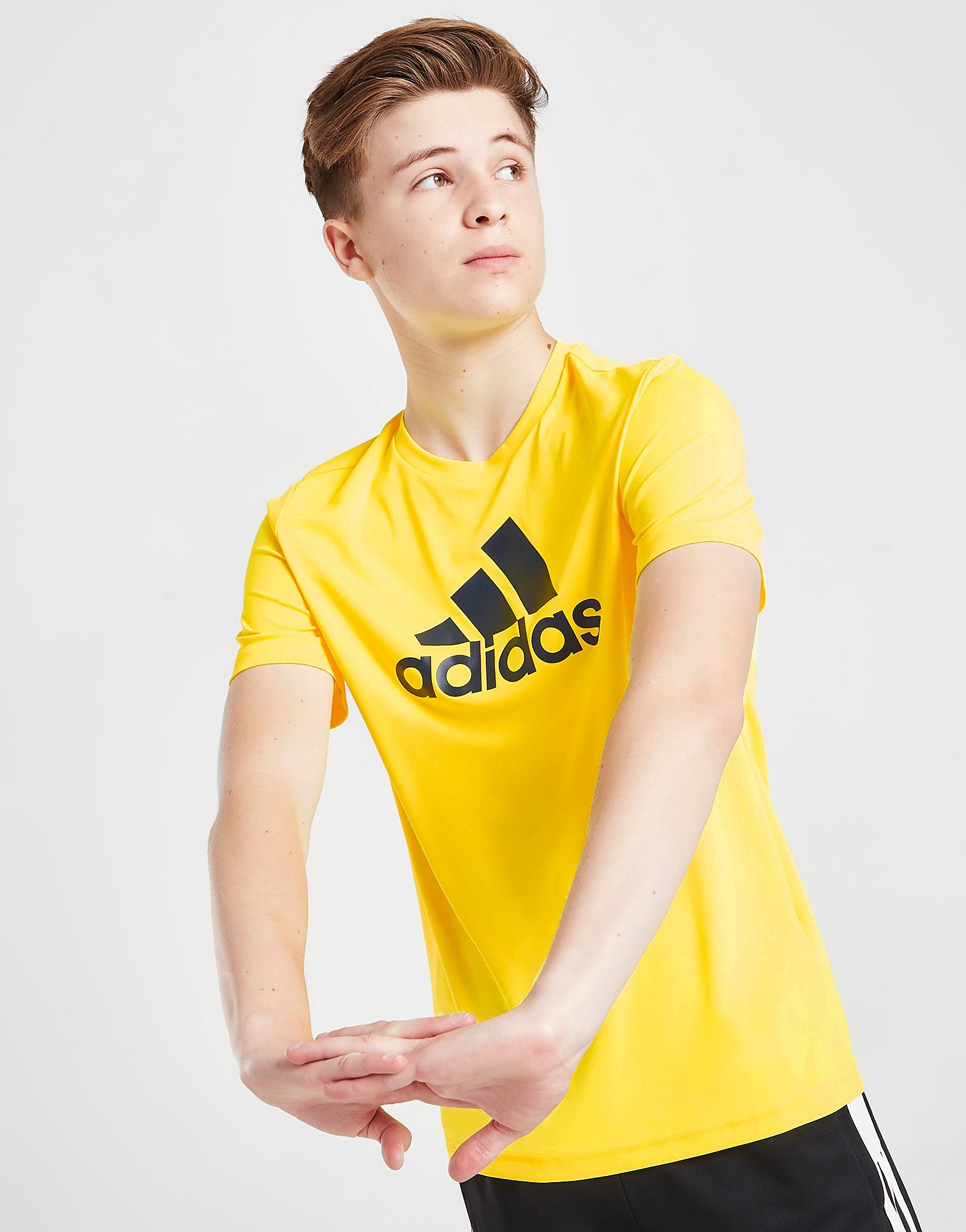 

adidas Big Logo Badge Of Sport T-Shirt Junior - Yellow - Kids, Yellow