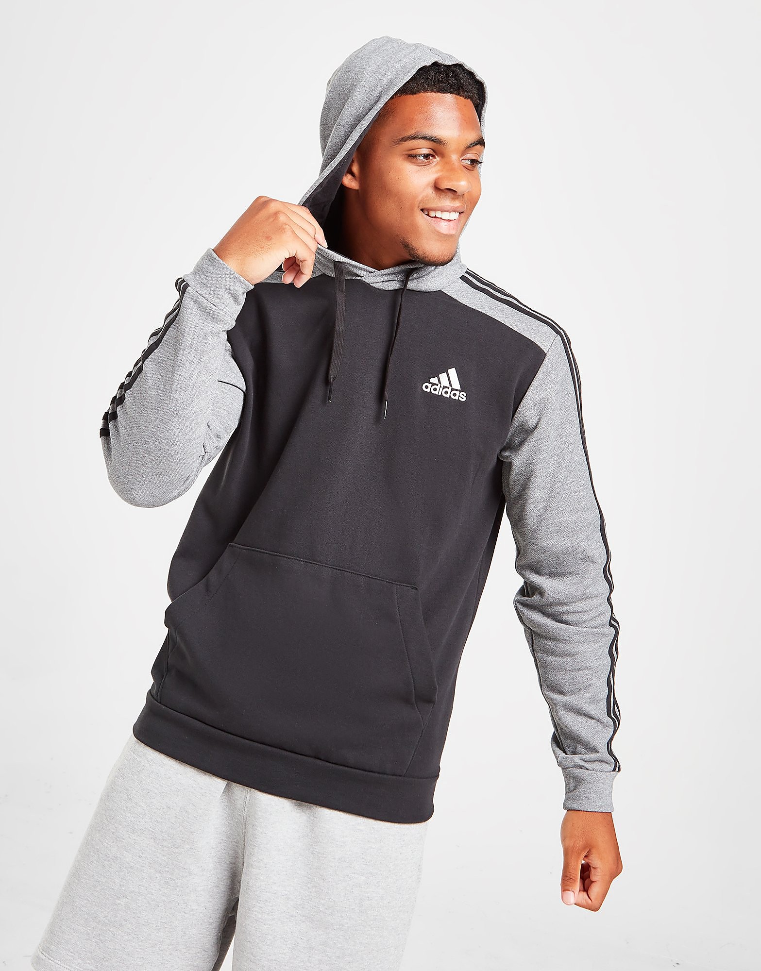 

adidas Badge of Sport Melange Hoodie - Black / Black Melange - Mens, Black / Black Melange