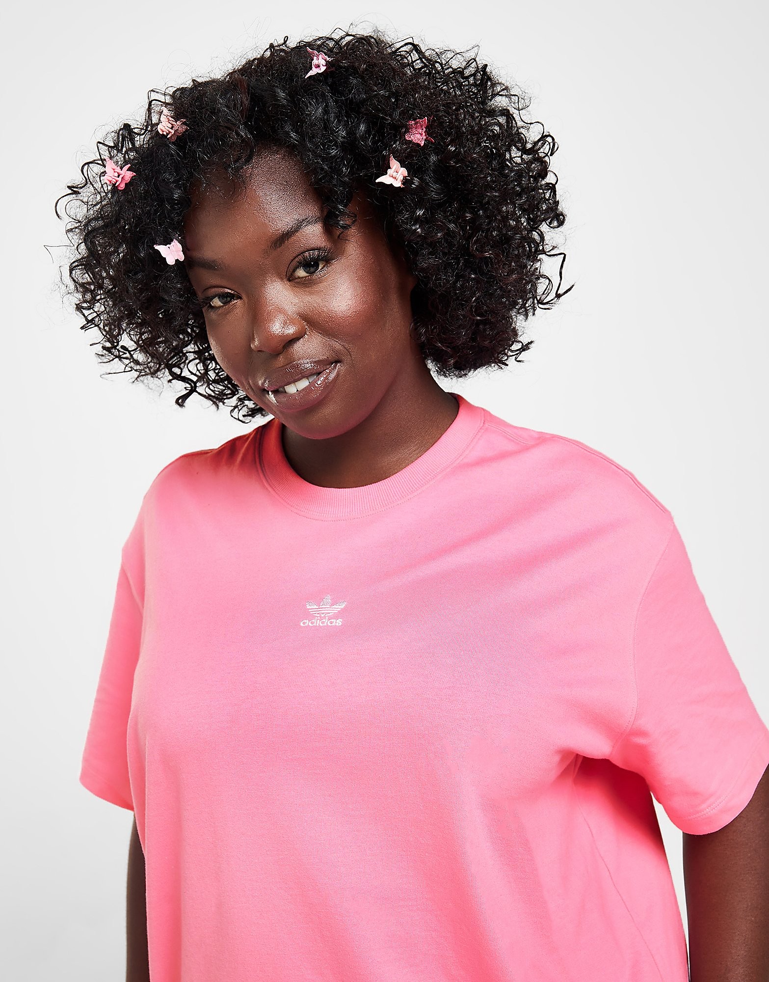 

adidas Originals Plus Size Essential Boyfriend T-Shirt - Pink - Womens, Pink