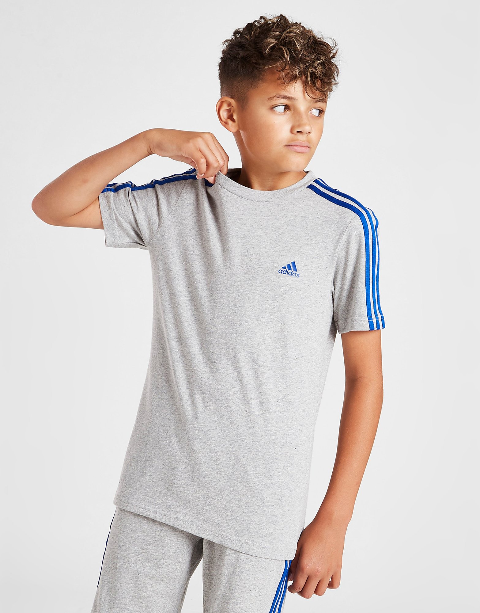 

adidas 3-Stripes T-Shirt Junior - Grey - Kids, Grey