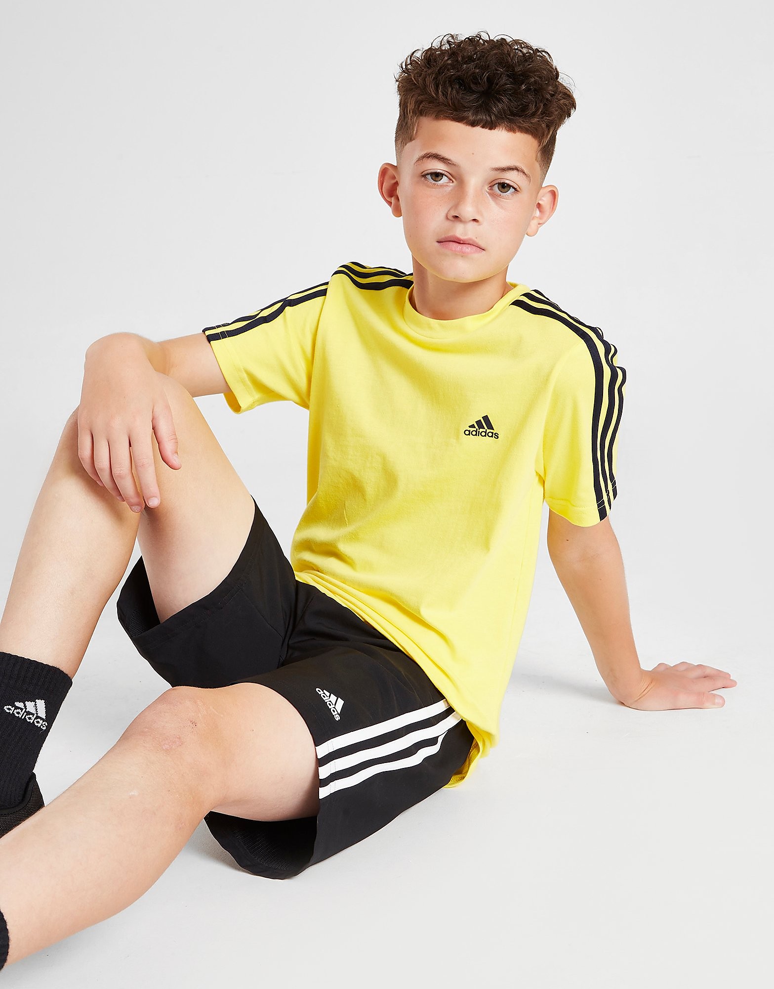 

adidas 3-Stripes T-Shirt Junior - Yellow - Kids, Yellow