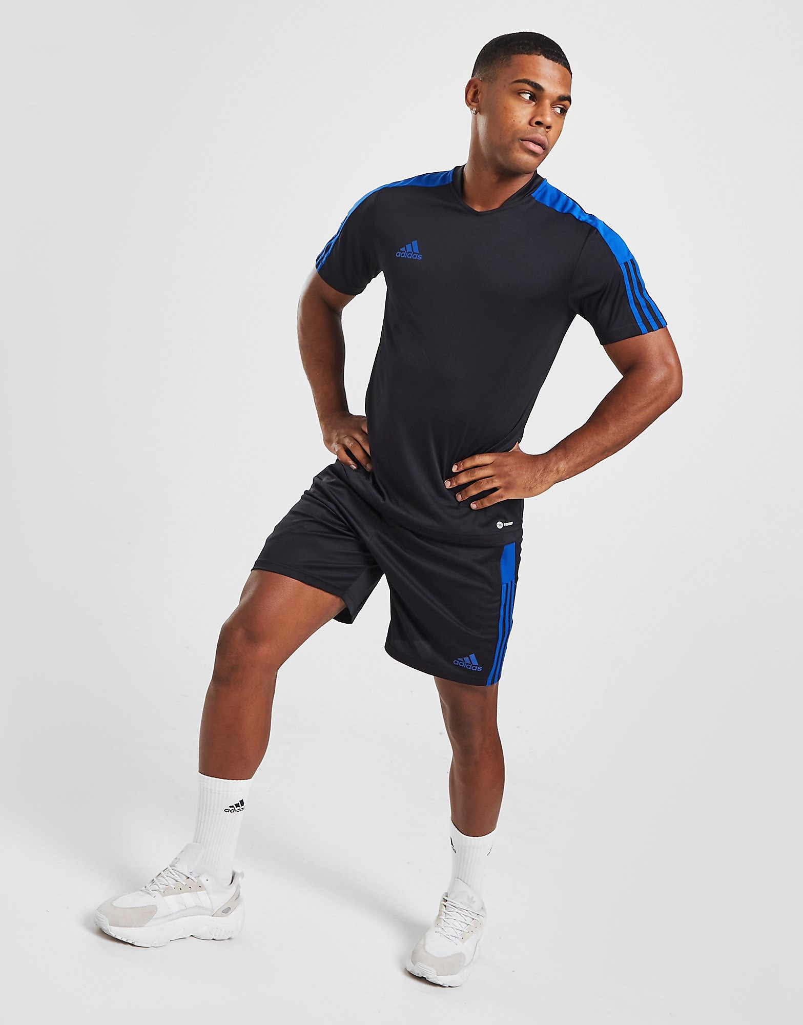 

adidas Tiro Essential Shorts - Black / Royal Blue - Mens, Black / Royal Blue
