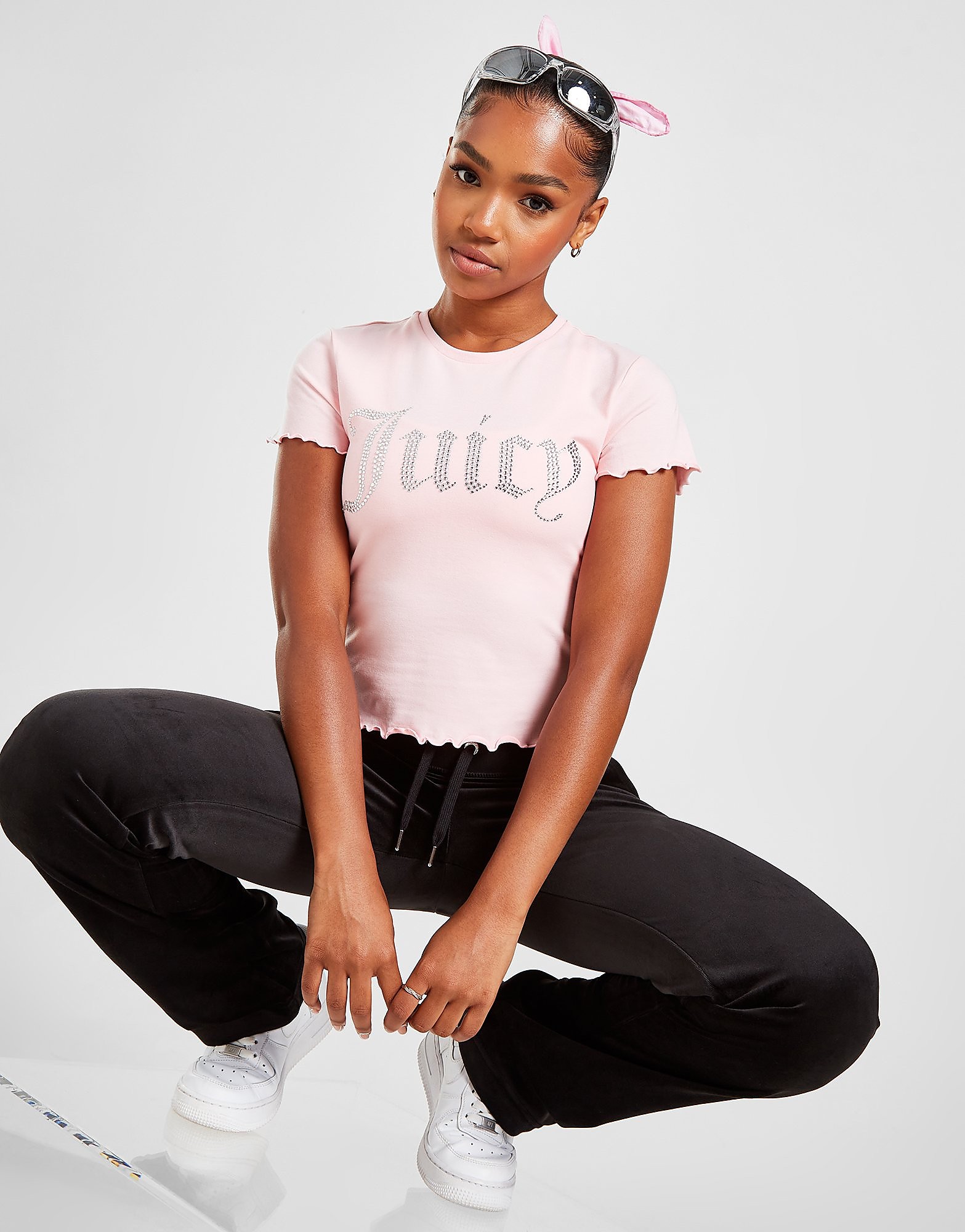 

JUICY COUTURE Diamante Slim T-Shirt - Pink - Womens, Pink