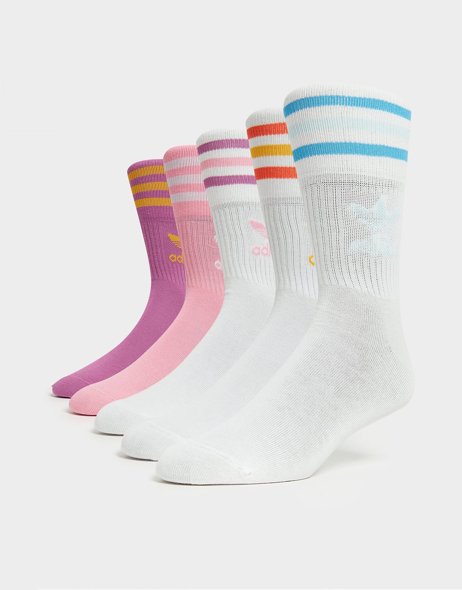 

adidas Originals 5-Pack Mid-Cut Crew Socks - White - Womens, White