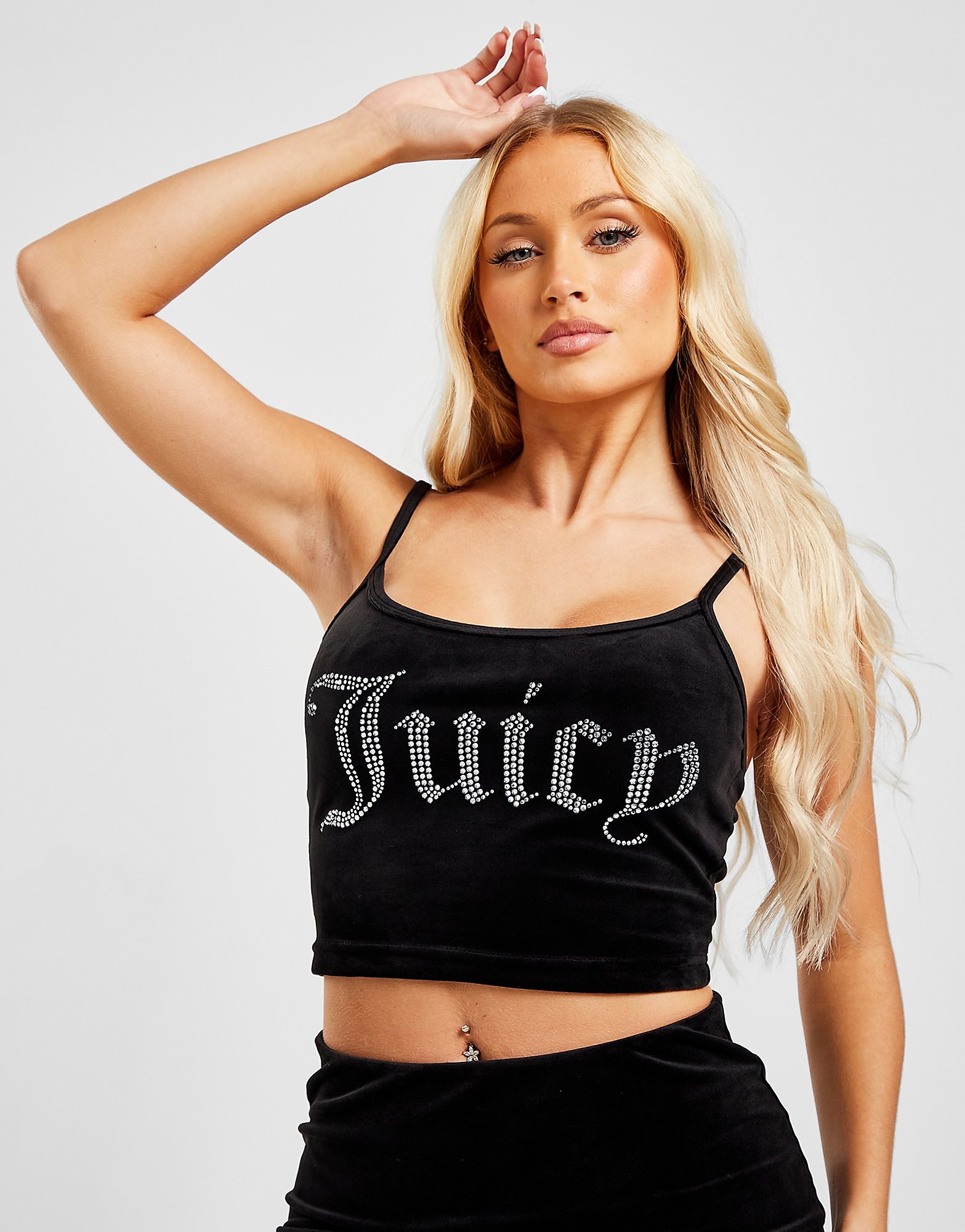 

JUICY COUTURE Diamante Slim Tank Top - Black - Womens, Black