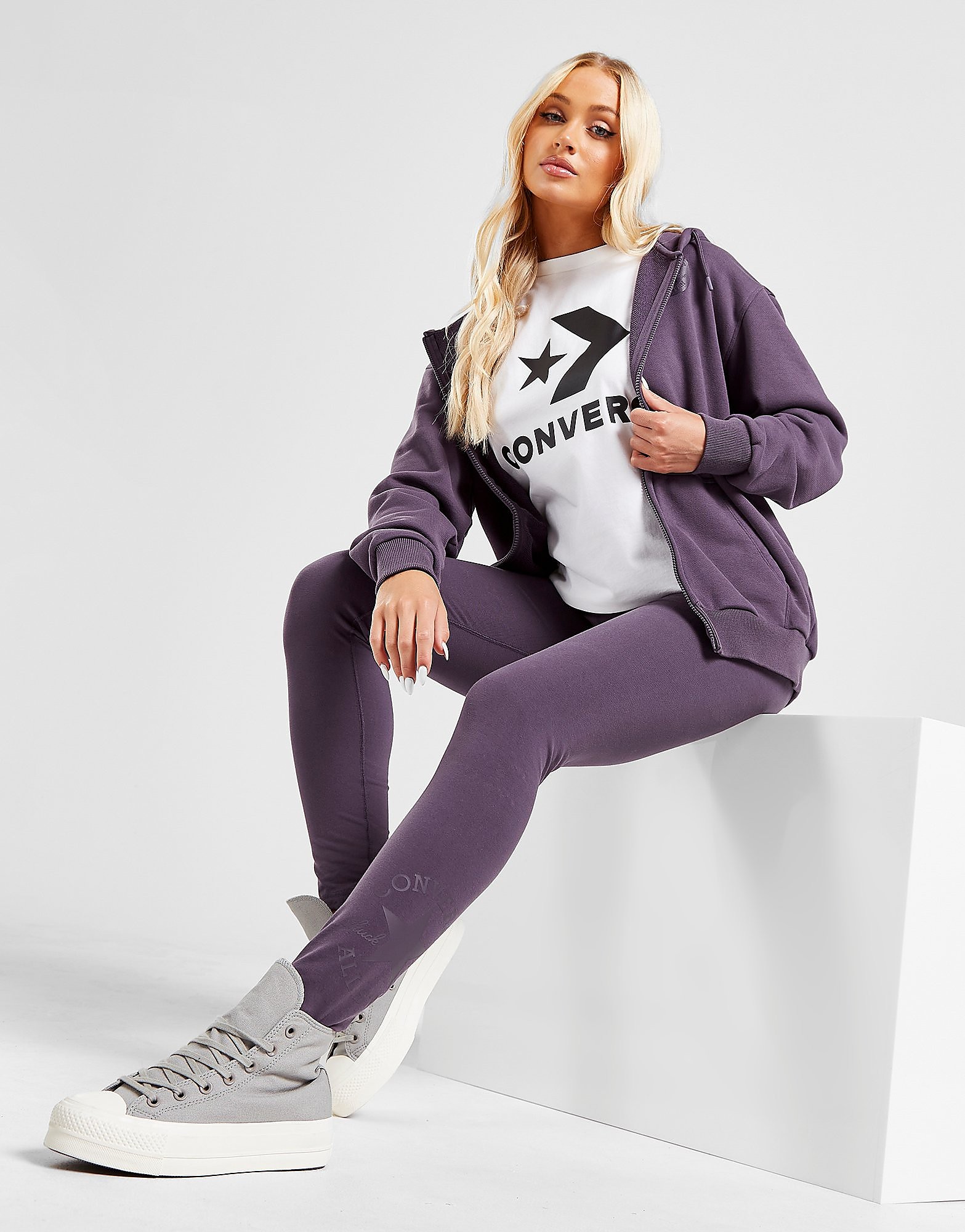 

Converse Check Patch Leggings - Purple - Womens, Purple