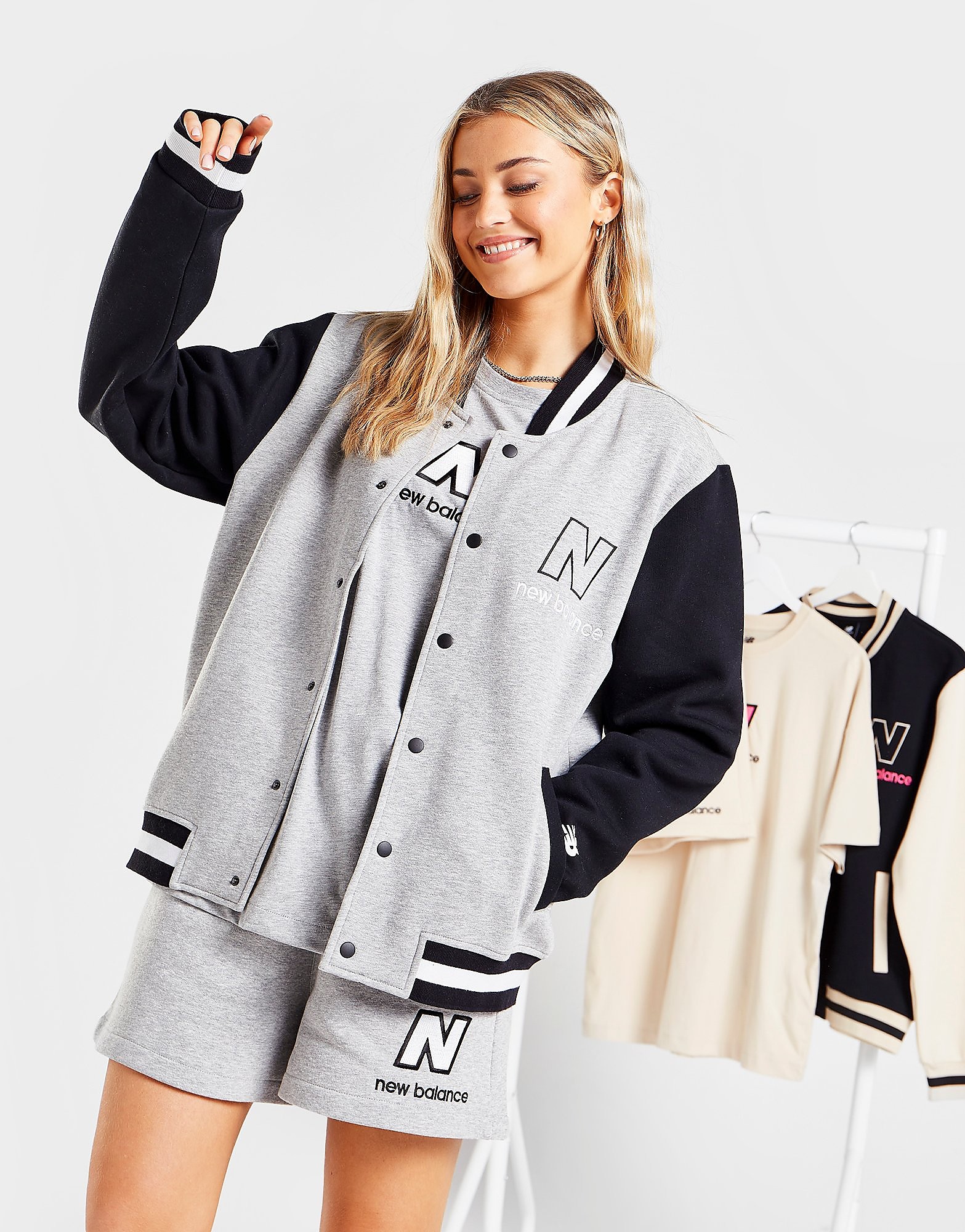 New Balance Baseball Jacket - Grey - Womens, Grey