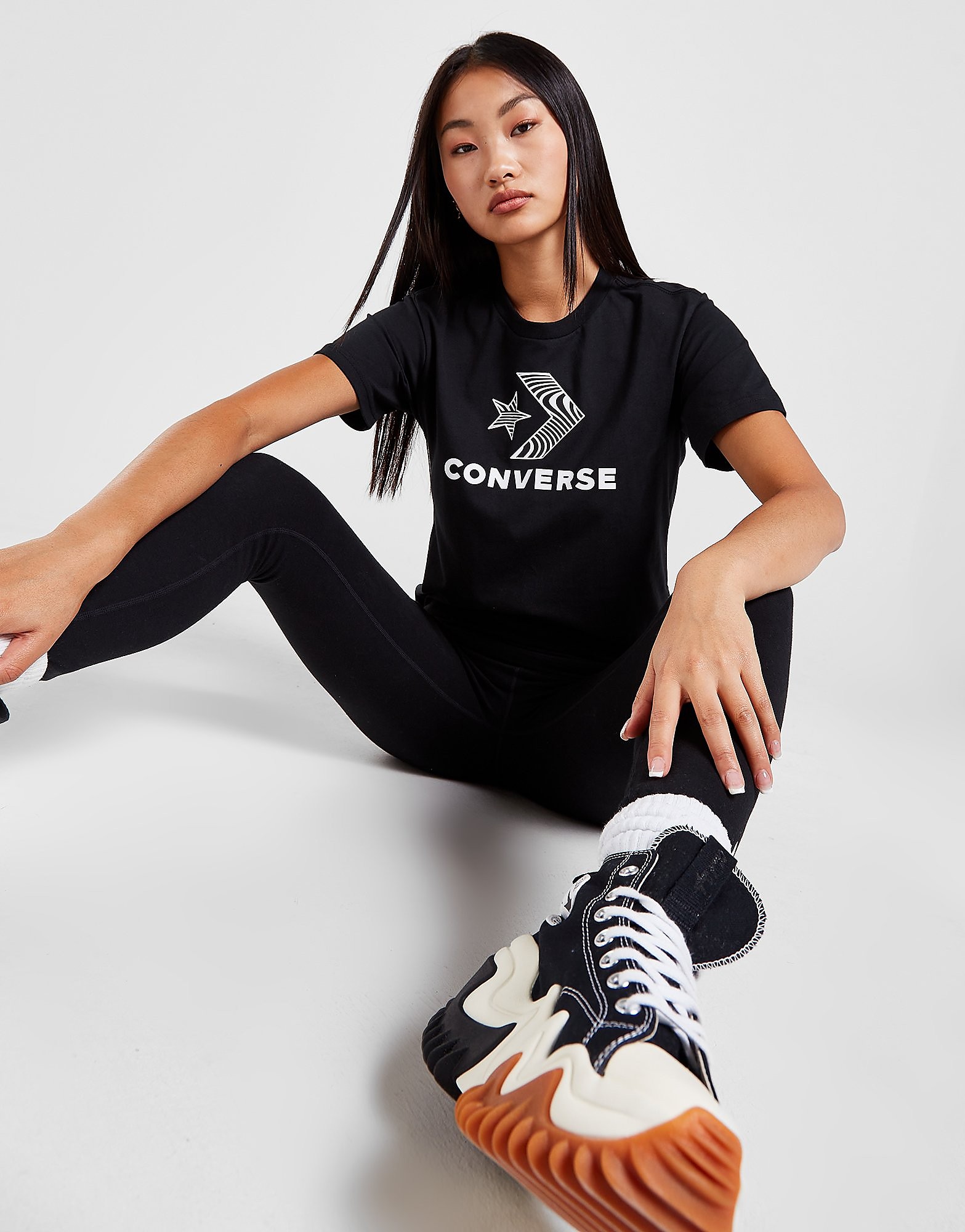 

Converse Zebra Logo T-Shirt - Black - Womens, Black