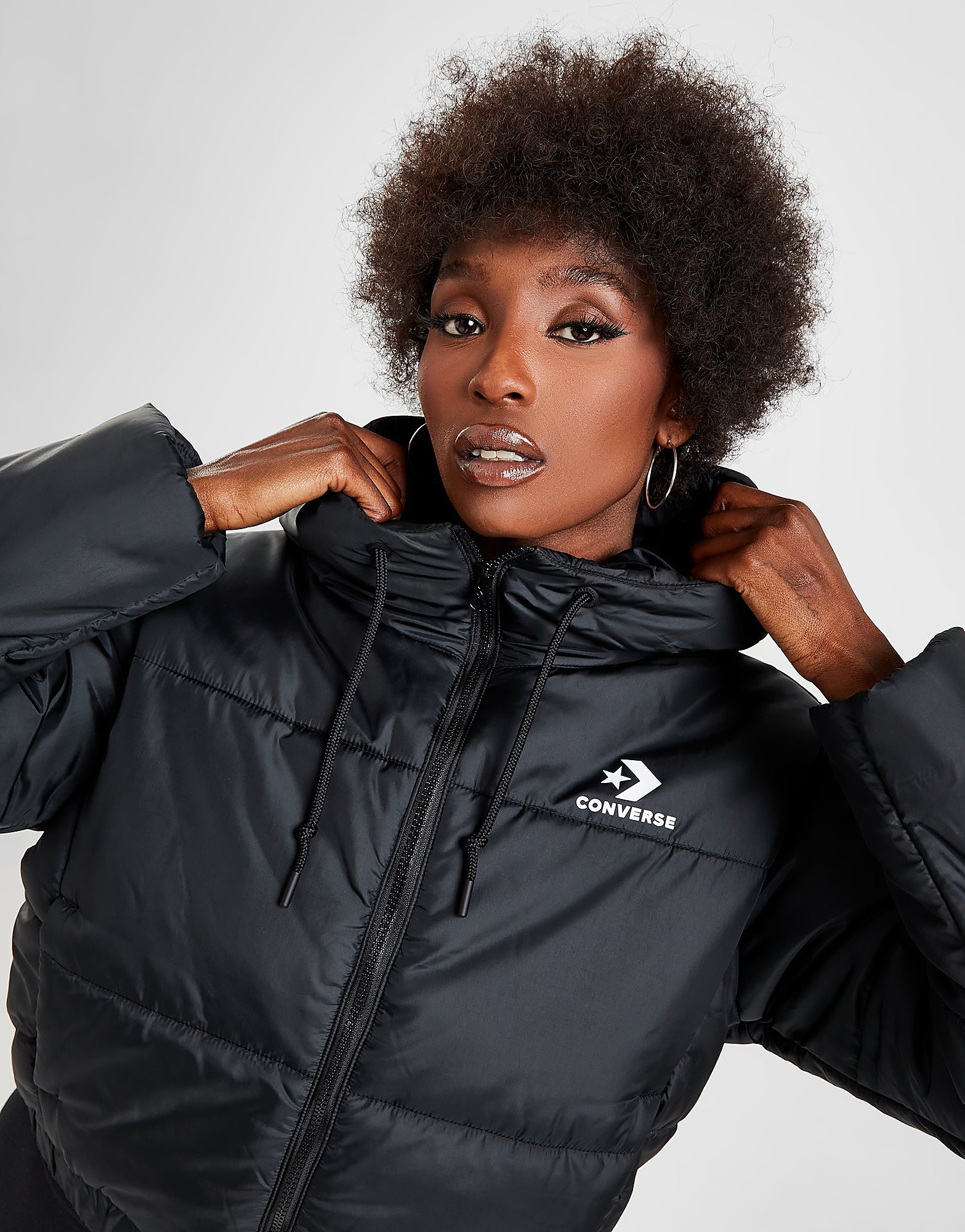 

Converse Star Chevron Puffer Jacket - Black - Womens, Black