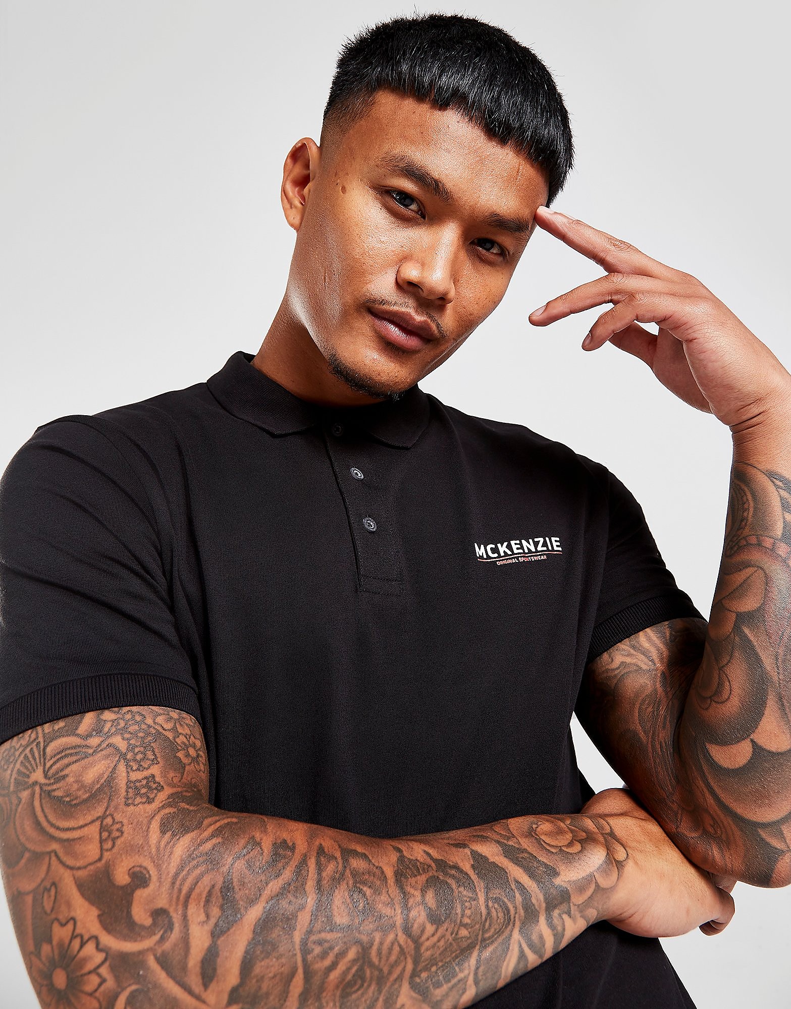 

McKenzie Essential Logo Polo Shirt - Only at JD - Black - Mens, Black