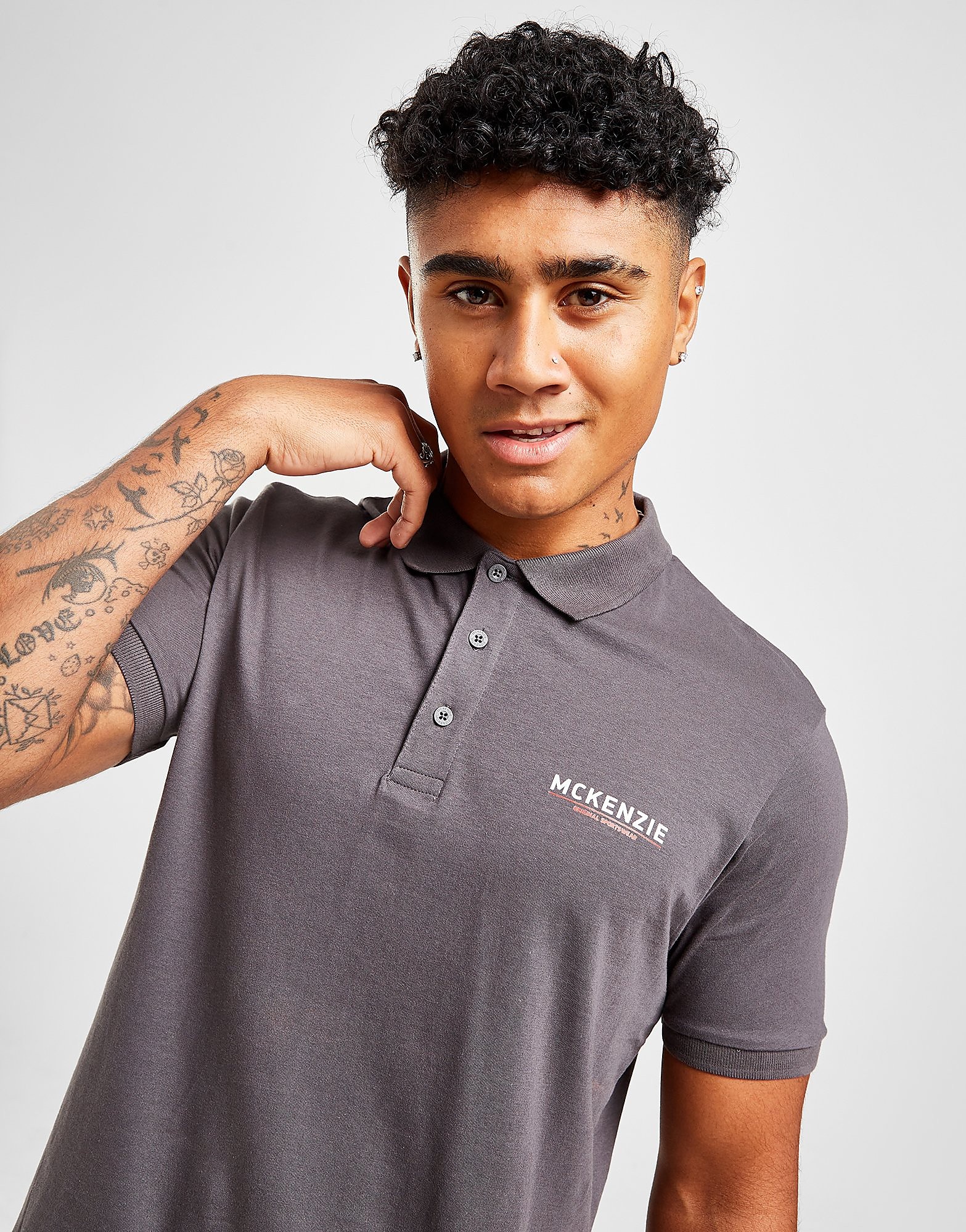 

McKenzie Essential Logo Polo Shirt - Only at JD - Grey - Mens, Grey