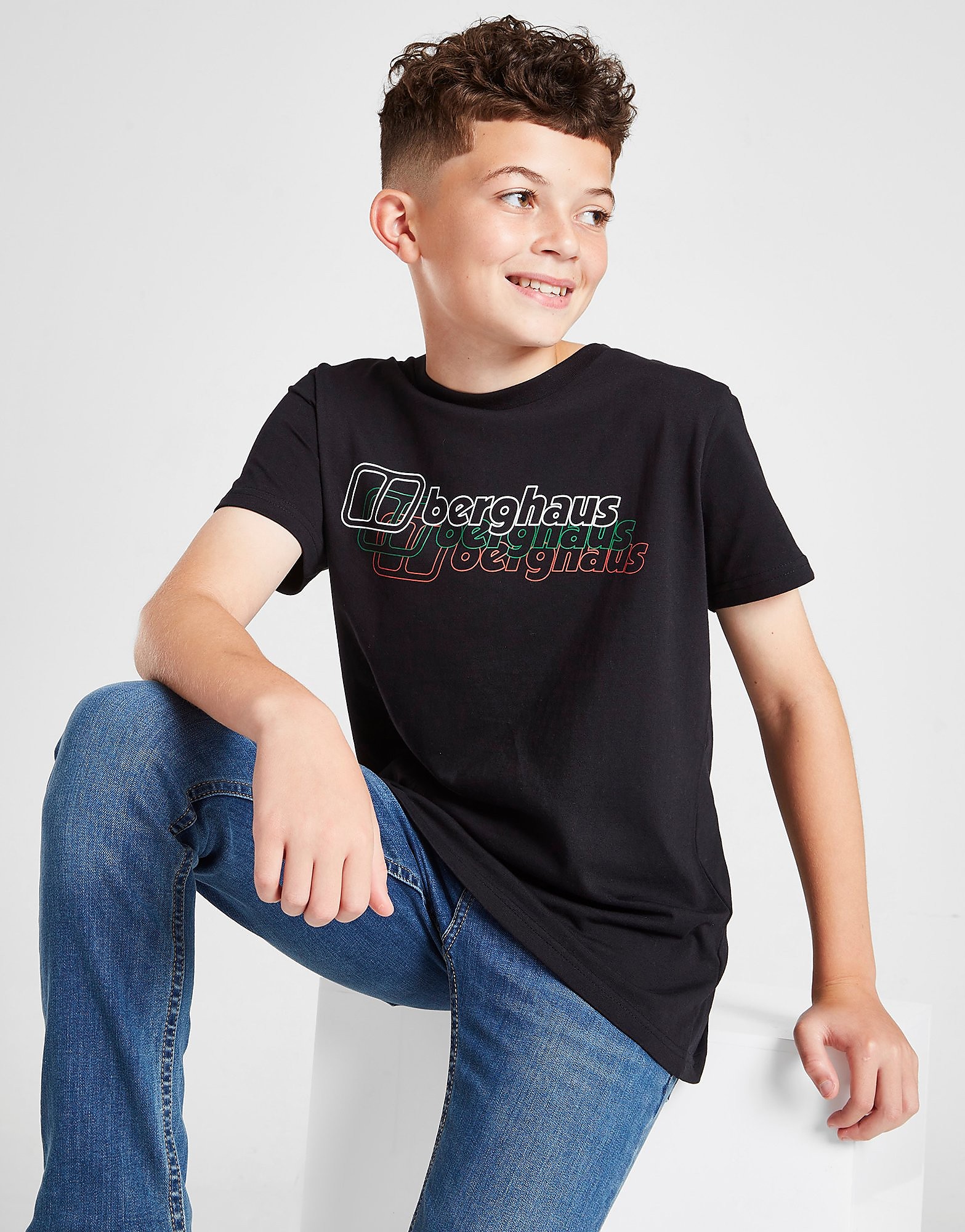 

Berghaus Linear Repeat Logo T-Shirt Junior - Black - Kids, Black