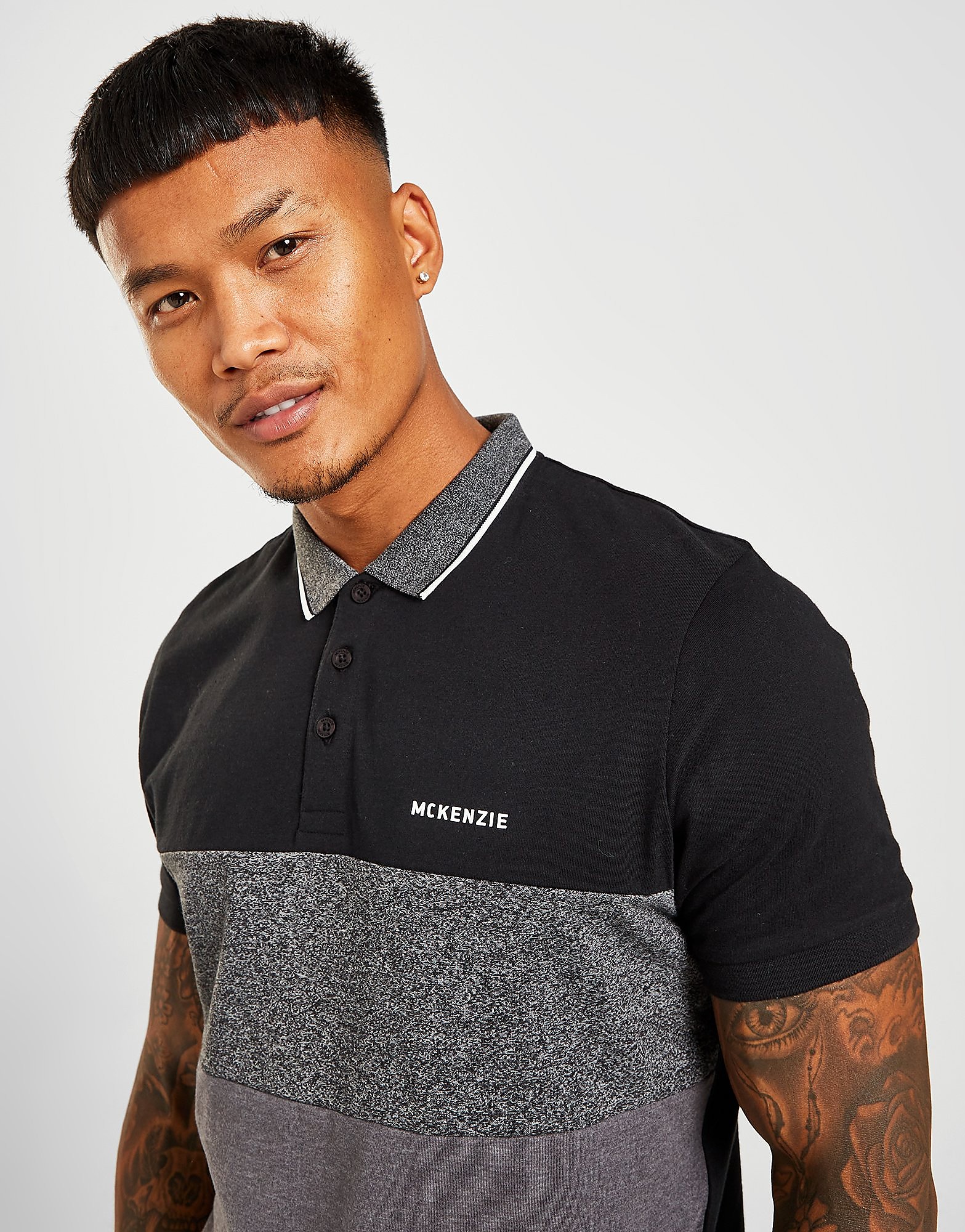 

McKenzie Stave Polo Shirt - Only at JD - Black/Grey - Mens, Black/Grey