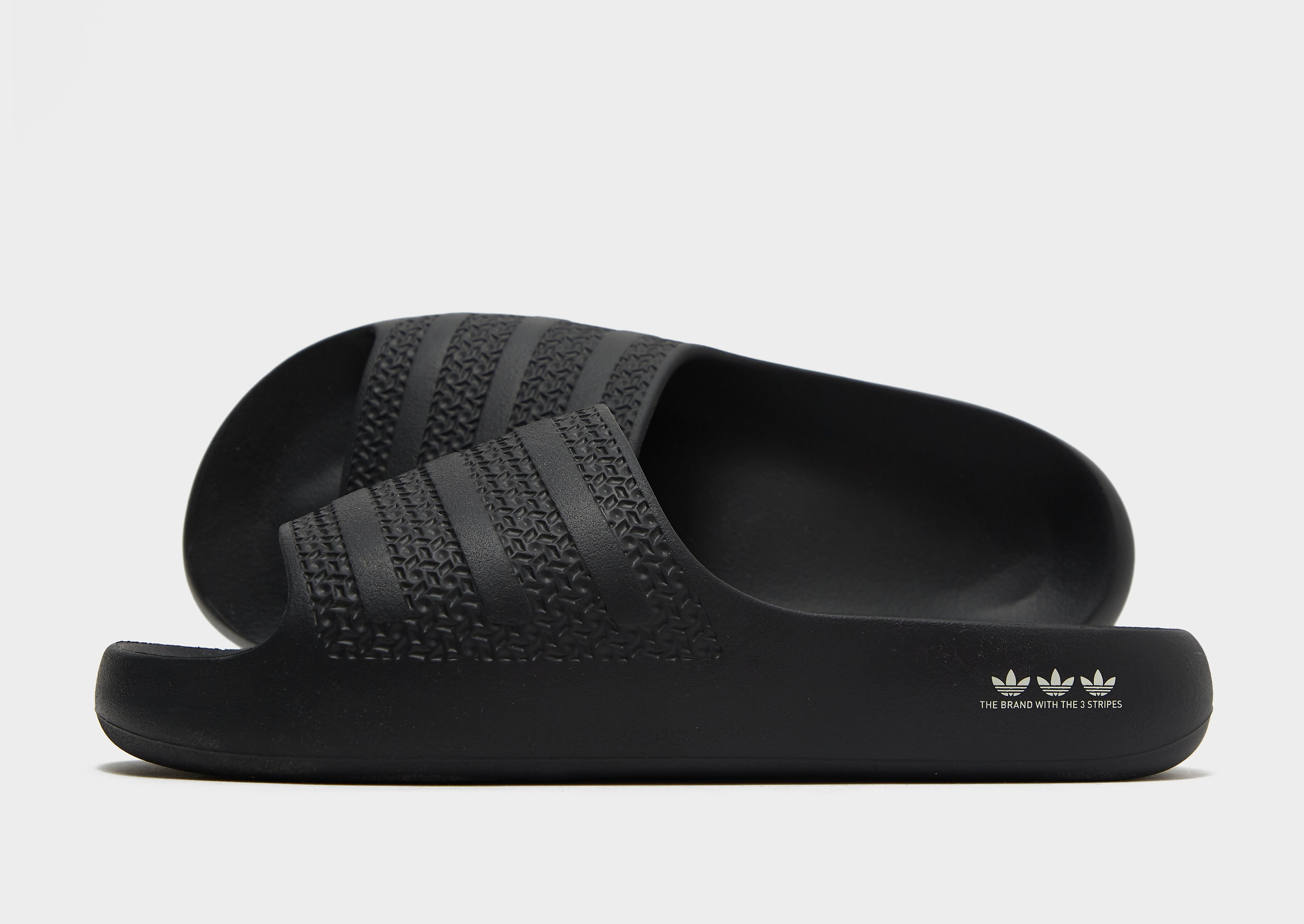 

adidas Originals Ayoon Slides - Core Black / Cloud White / Core Black - Mens, Core Black / Cloud White / Core Black