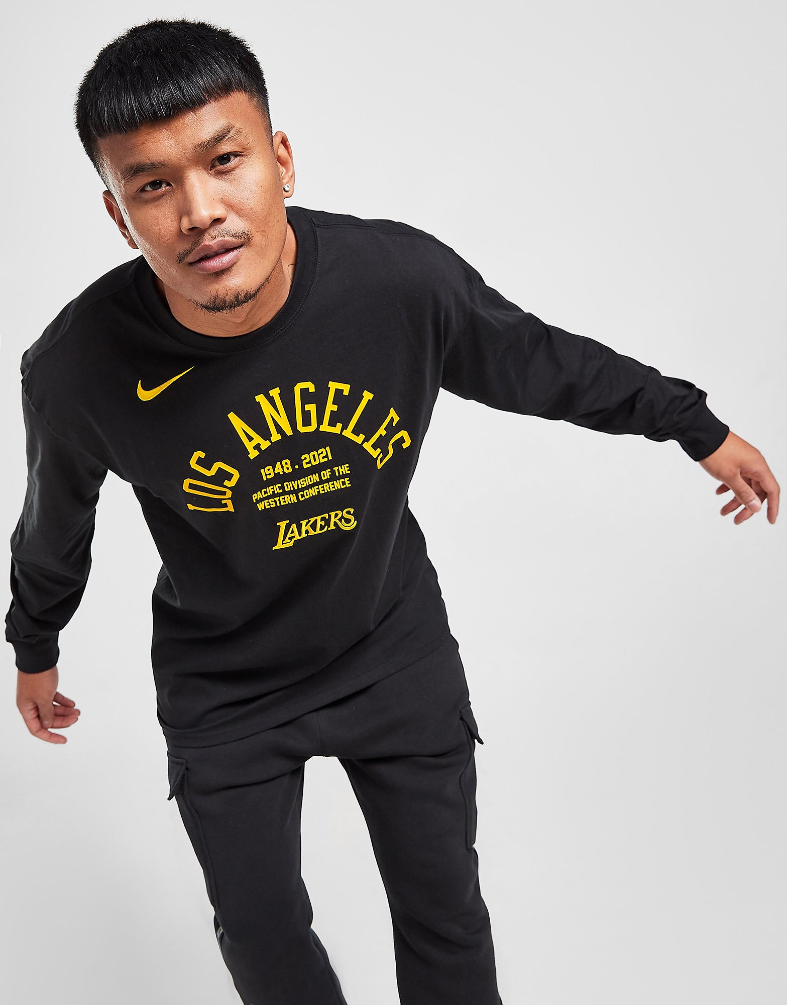 

Nike NBA Los Angels Lakers Long Sleeve T-Shirt - Black - Mens, Black