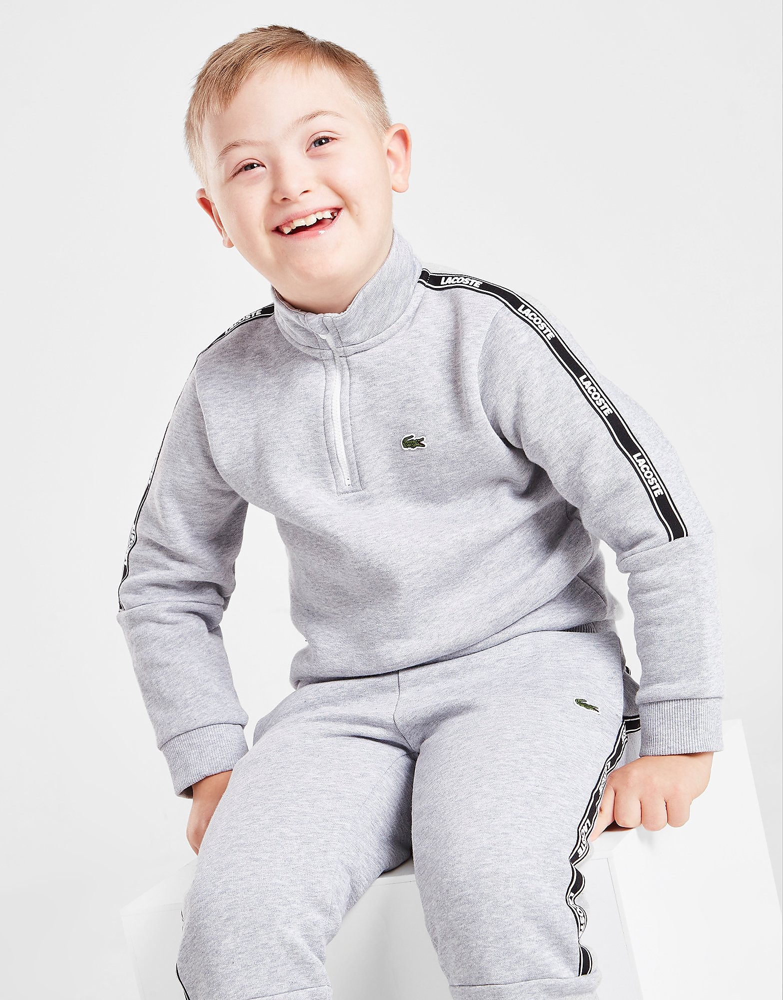 

Lacoste Tape 1/4 Zip Sweatshirt Children - Only at JD - Grey - Kids, Grey