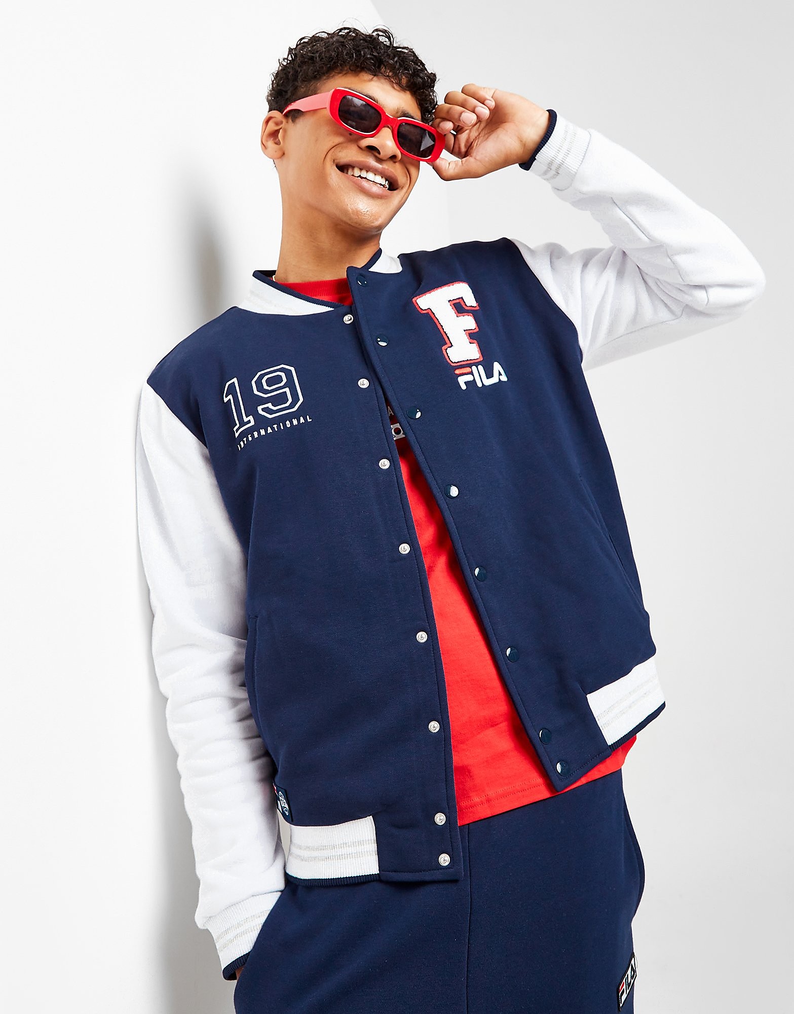 

Fila Andrews Varsity Jacket - Blue/White - Mens, Blue/White