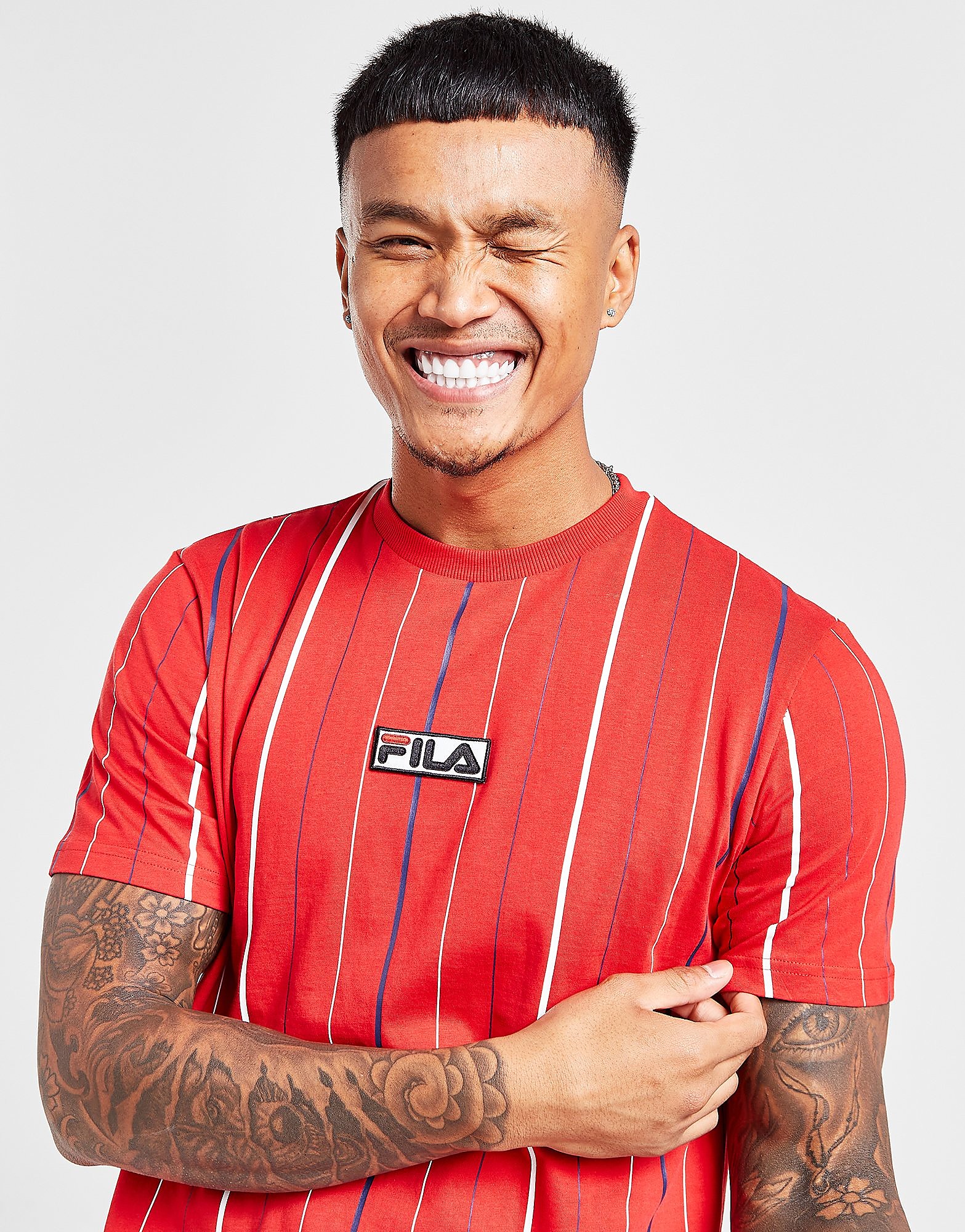 

Fila Stripe T-Shirt - Only at JD - Red - Mens, Red