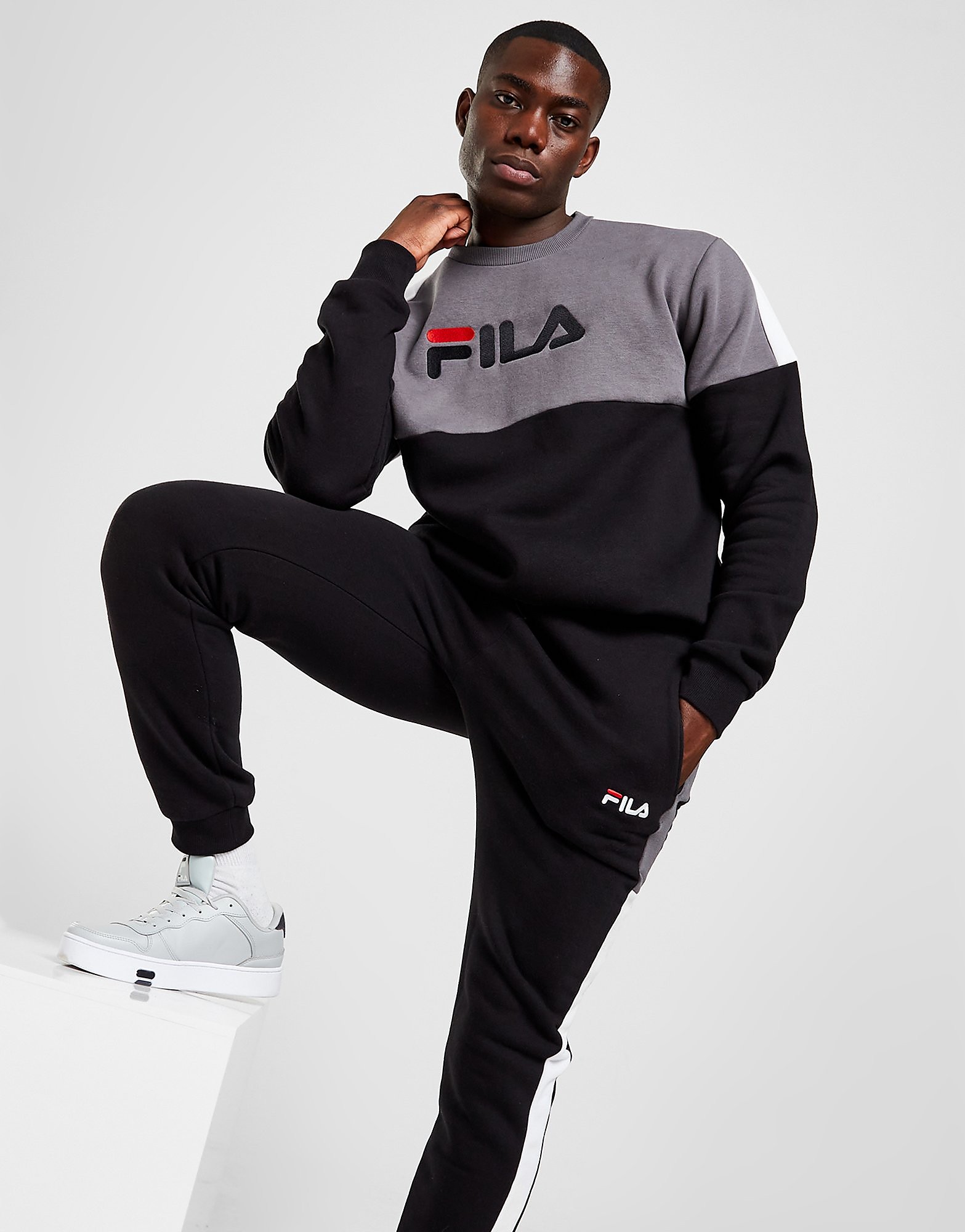 

Fila Nador Crew Sweatshirt - Black/Grey - Mens, Black/Grey