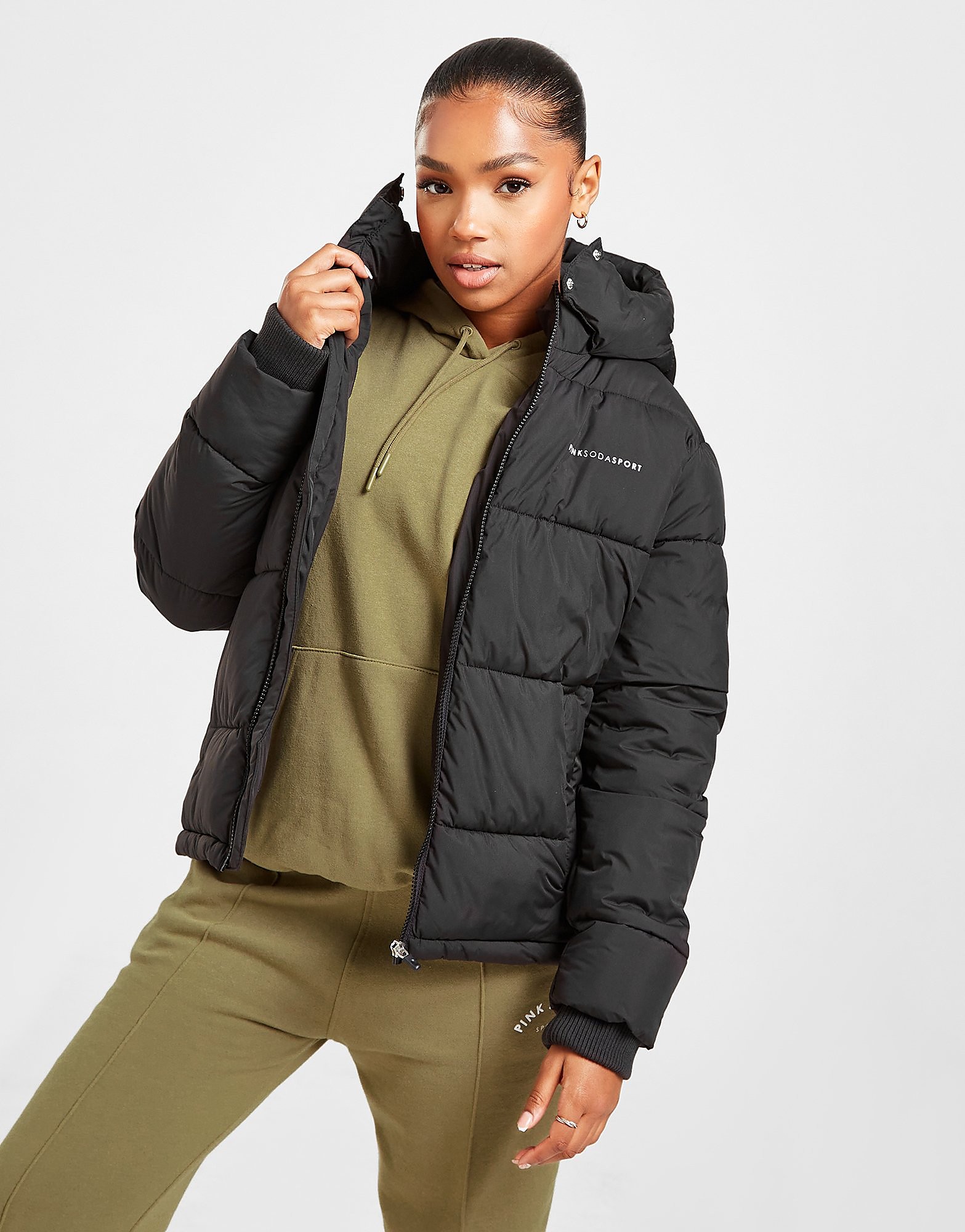 

Pink Soda Sport Calabria Padded Jacket - Only at JD - Black - Womens, Black