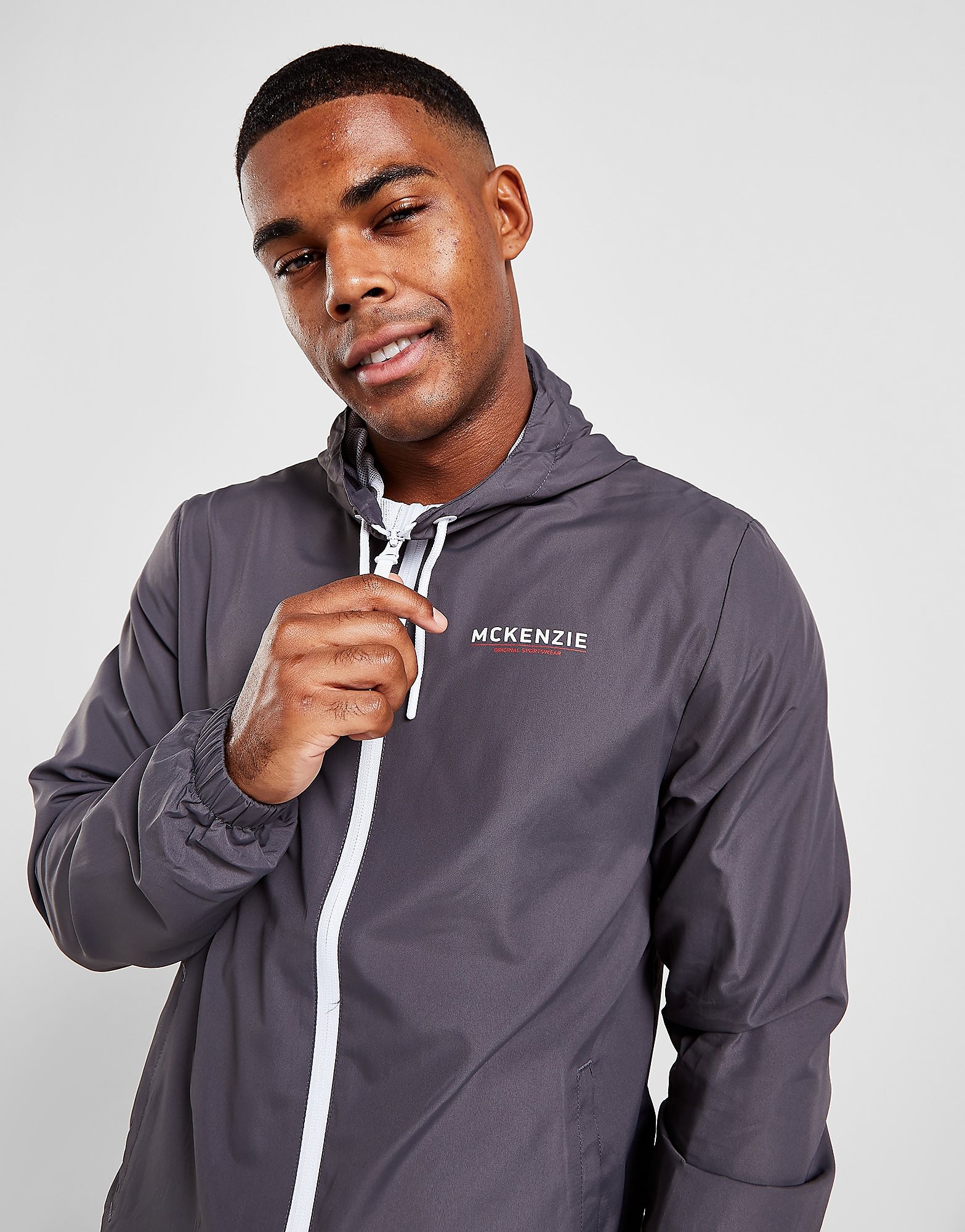 

McKenzie Essential Full Zip Windbreaker Jacket - Only at JD - Grey - Mens, Grey