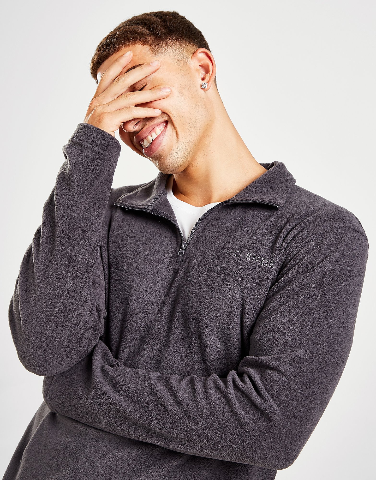 

McKenzie Essential Microfleece 1/4 Zip Top - Only at JD - Grey - Mens, Grey