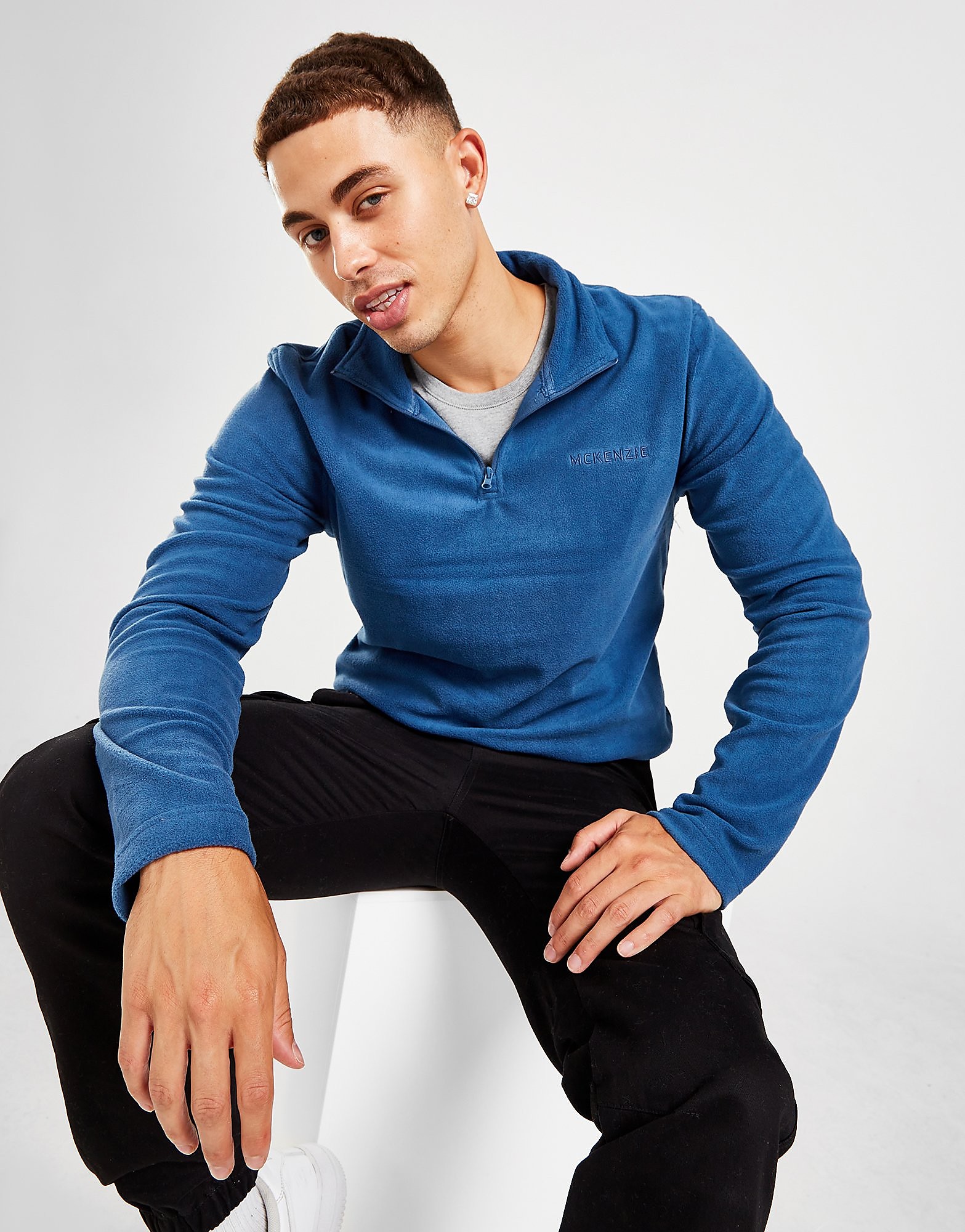 

McKenzie Essential Microfleece 1/4 Zip Top - Only at JD - Blue - Mens, Blue