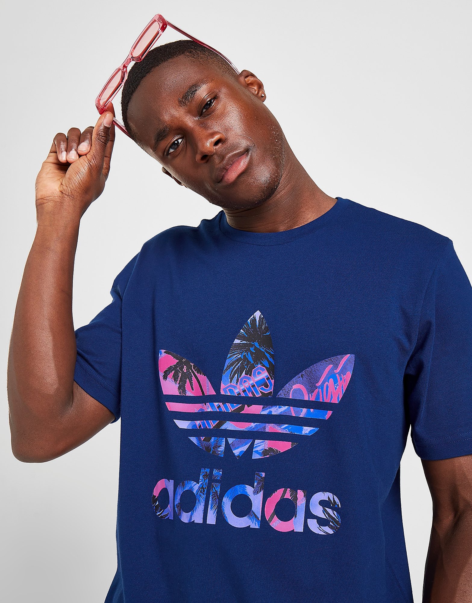 

adidas Originals Palm Logo T-Shirt - Only at JD - Blue - Mens, Blue
