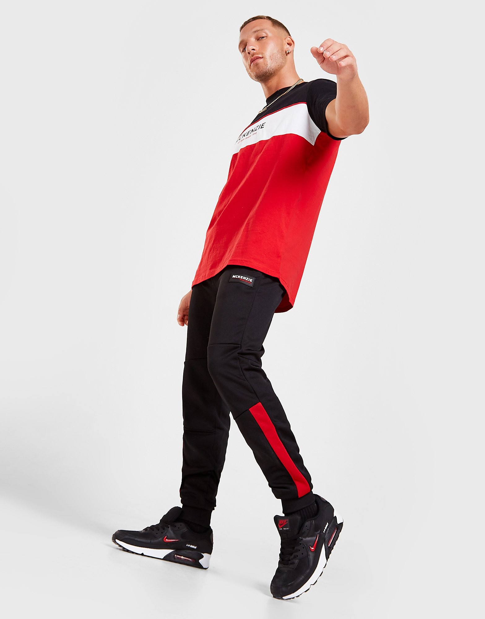 

McKenzie Poly Tech Colour Block Track Pants - Only at JD - Black - Mens, Black